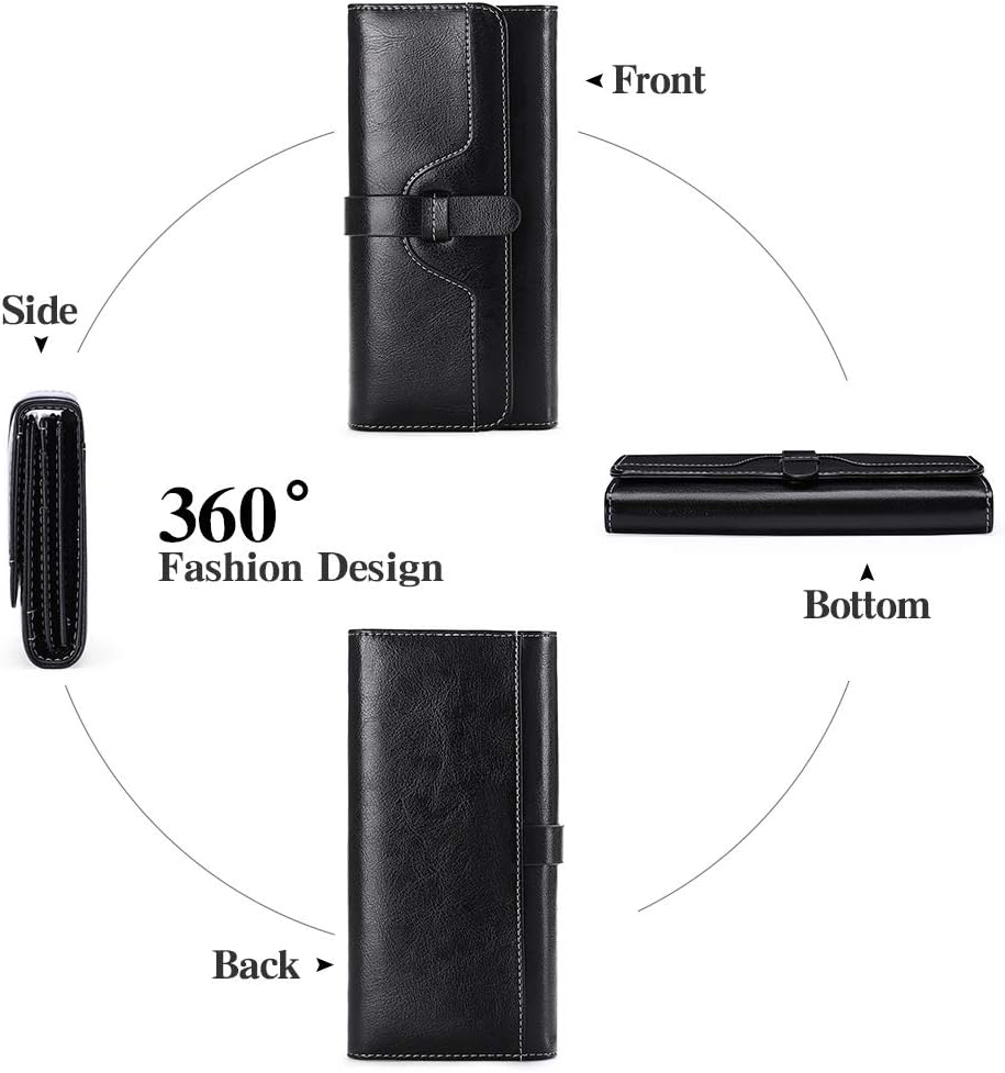 Detalle de SENDEFN RFID Blocking Wallet for Women with Multiple Card Slots and Zipper Compartment