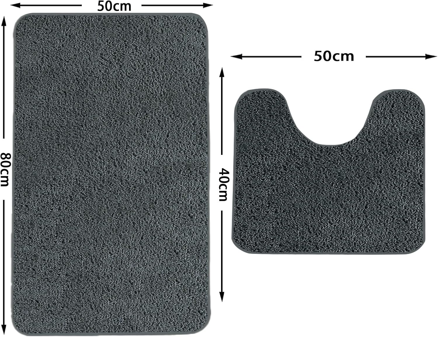 Detalle de Rururug bathroom rug set – Soft microfibre mats