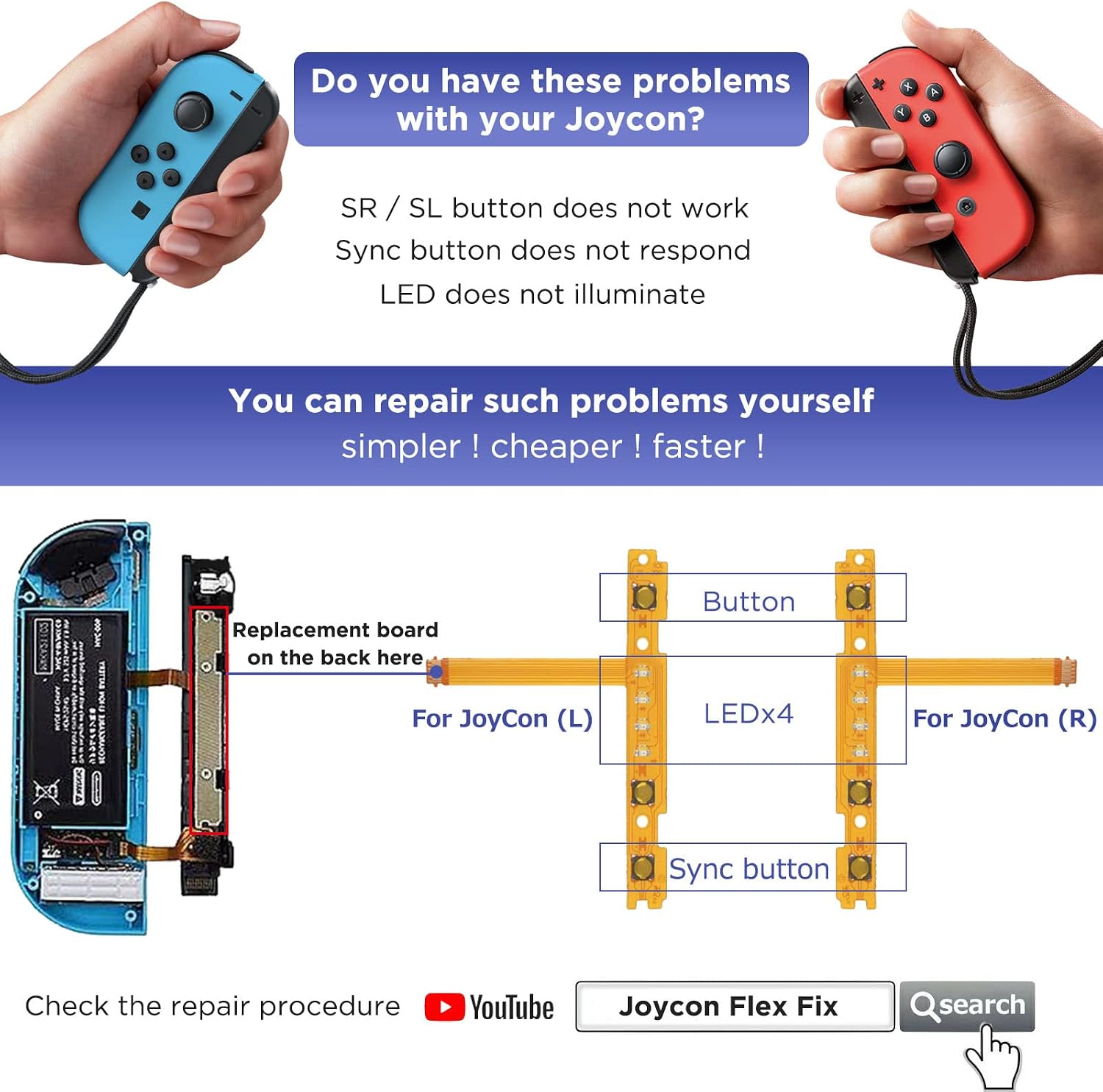 Detalle de GeeRic Joycon Kit réparation 34 pièces