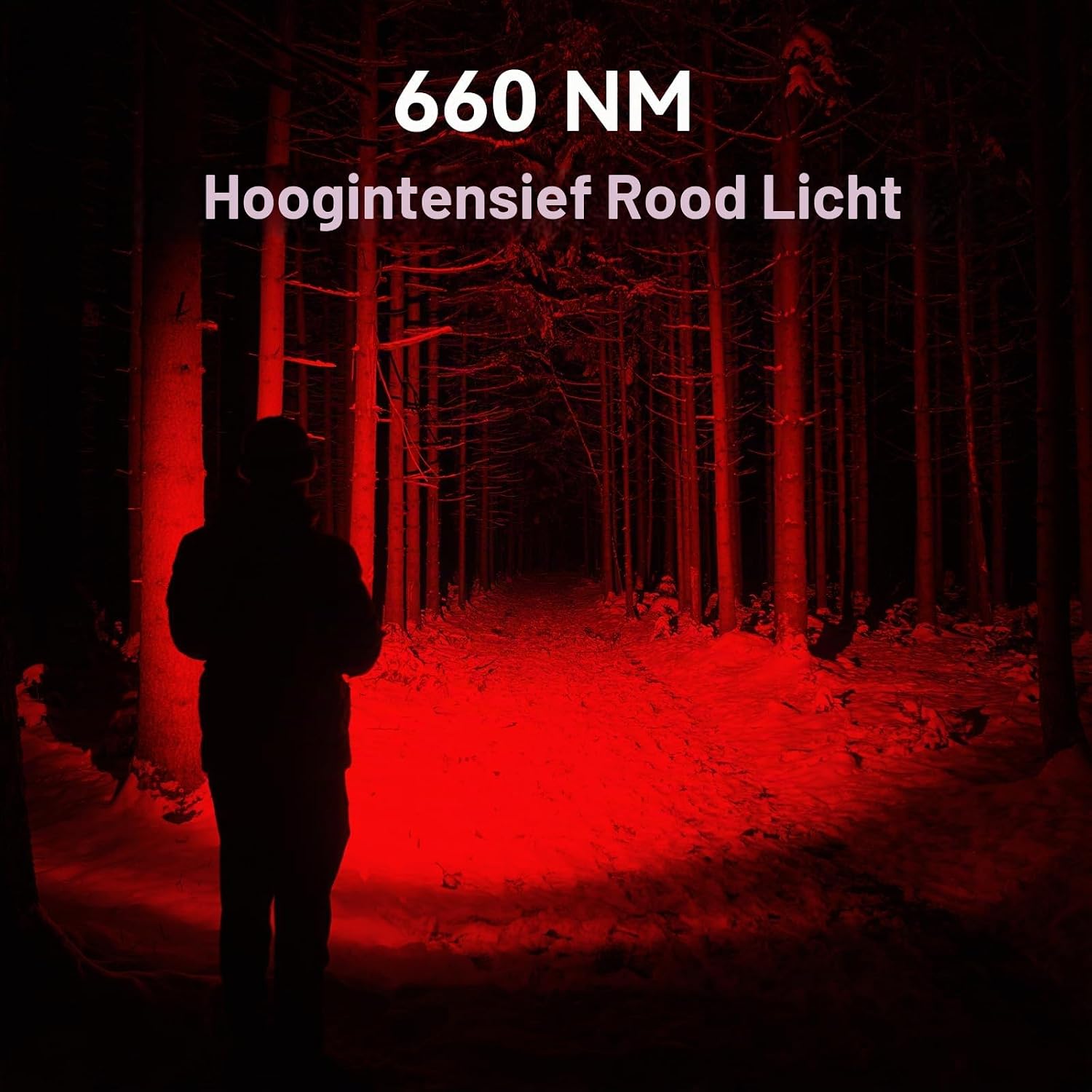 Detalle de Sofirn D25LR hoofdlamp met rood licht van 660 nm en wit licht van 500 lumen
