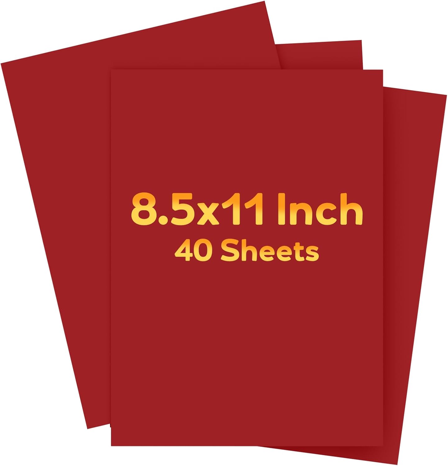Detalle de Vishoitty Deep Red Cardstock, 8.5 x 11-Inch, 40 Sheets, Smooth Fully Dyed Paper