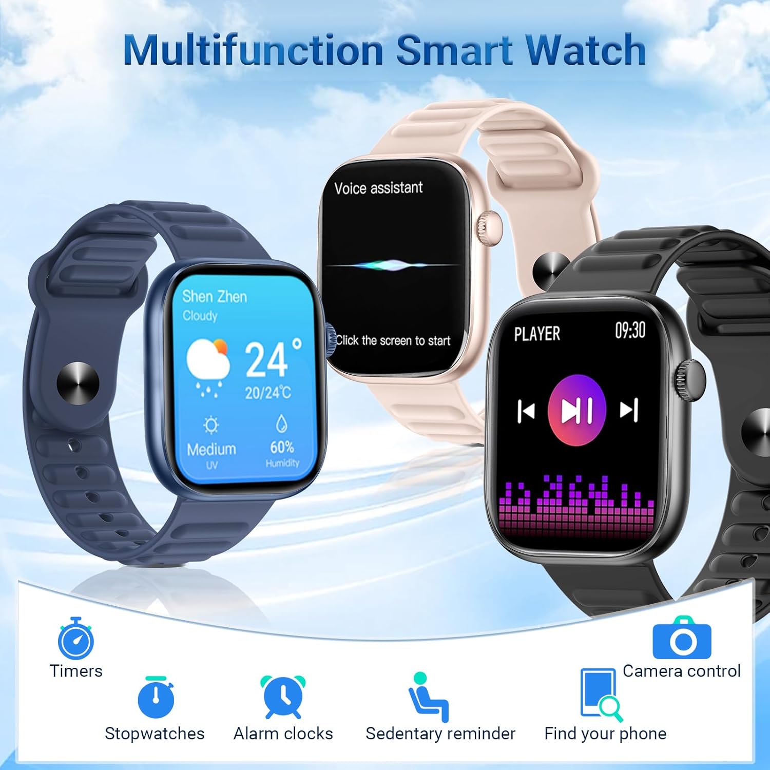 Detalle de BingoFit Smart Watch 1.83" HD Screen – Health Tracking & Bluetooth Calls