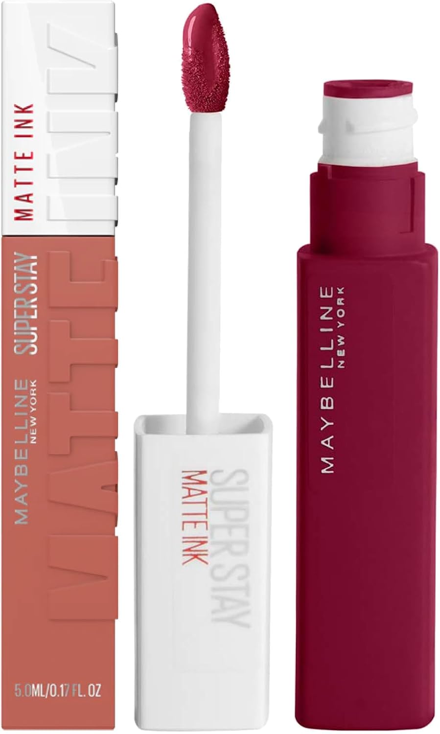 Detalle de Maybelline New York SuperStay Matte Ink Tinta Labbra – Kit 2 Rossetti 115 Founder + 65 Seductress
