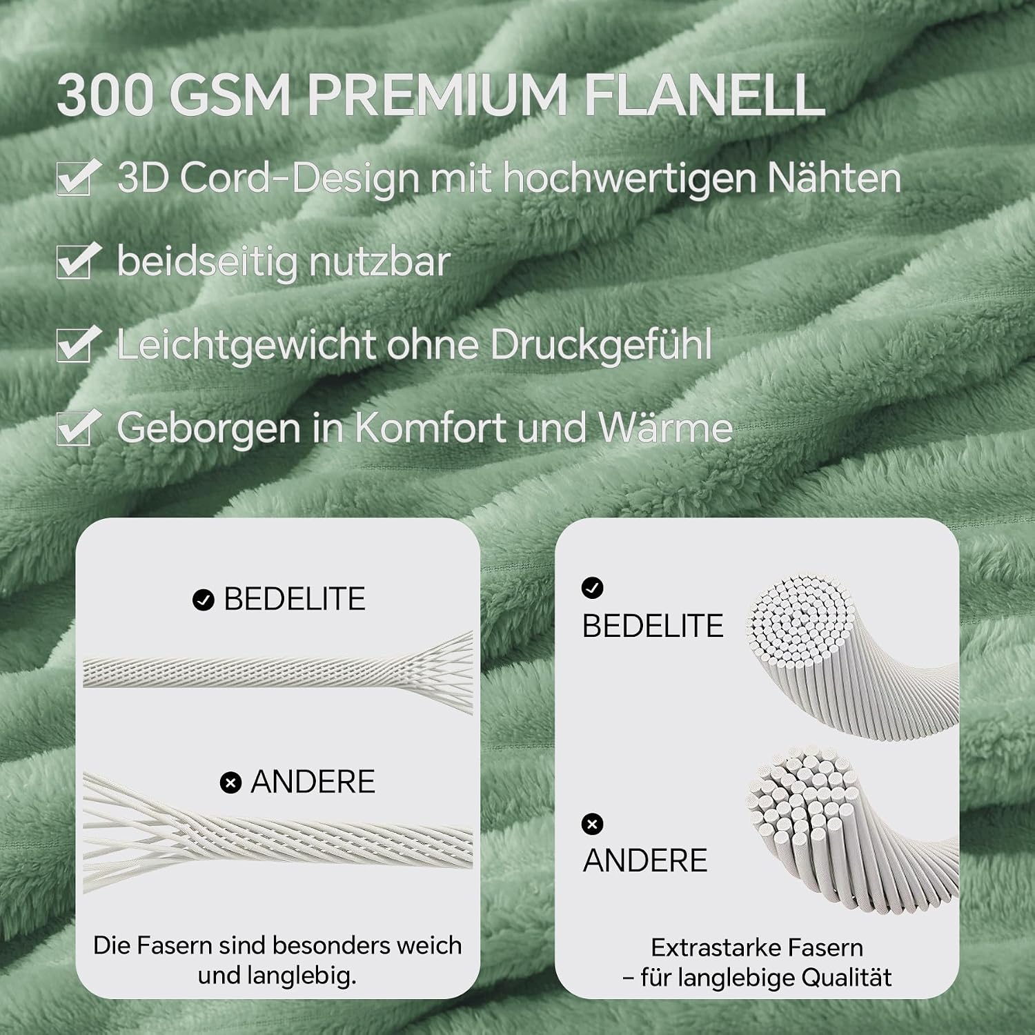 Detalle 2 de BEDELITE Kuscheldecke Flauschig 125x150