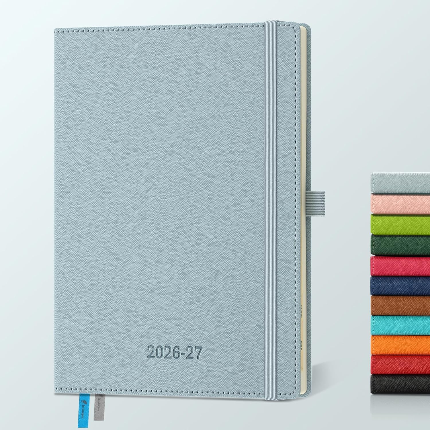Detalle de IN-LUXPRO Academic Diary 2026-2027 (A5 Week to View, 18 Months) in Dusty Blue PU Leather