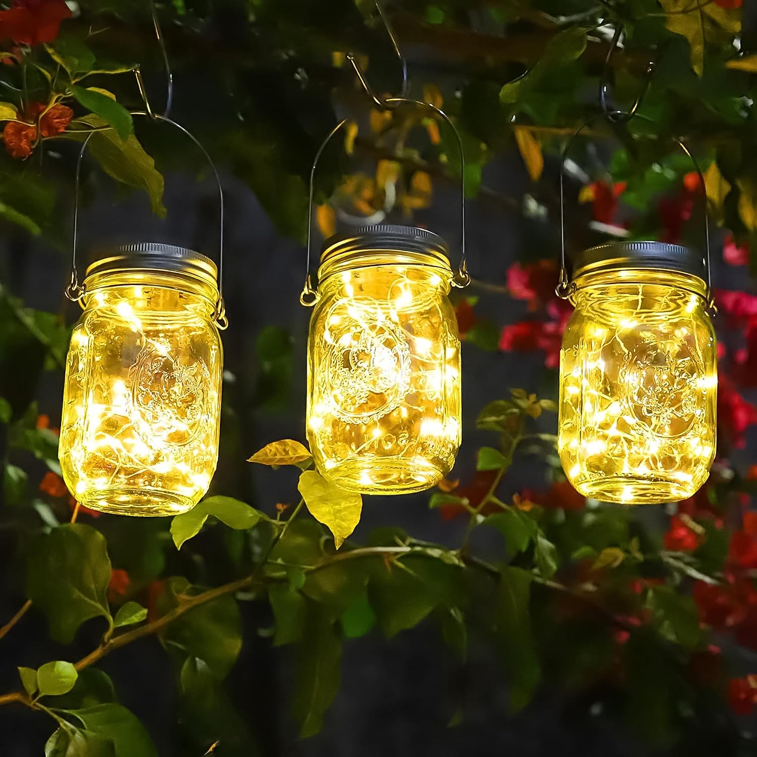 Thumbnail 4 de Lanterna solare giardino - 4 catene luminose con 30 lampadine, IP65, decorazione esterna