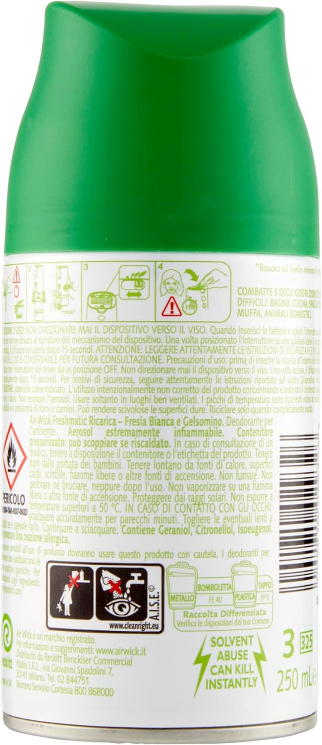 Detalle 2 de Air Wick Freshmatic Ricariche Fresia Bianca e Gelsomino – Confezione da 6, 250 ml