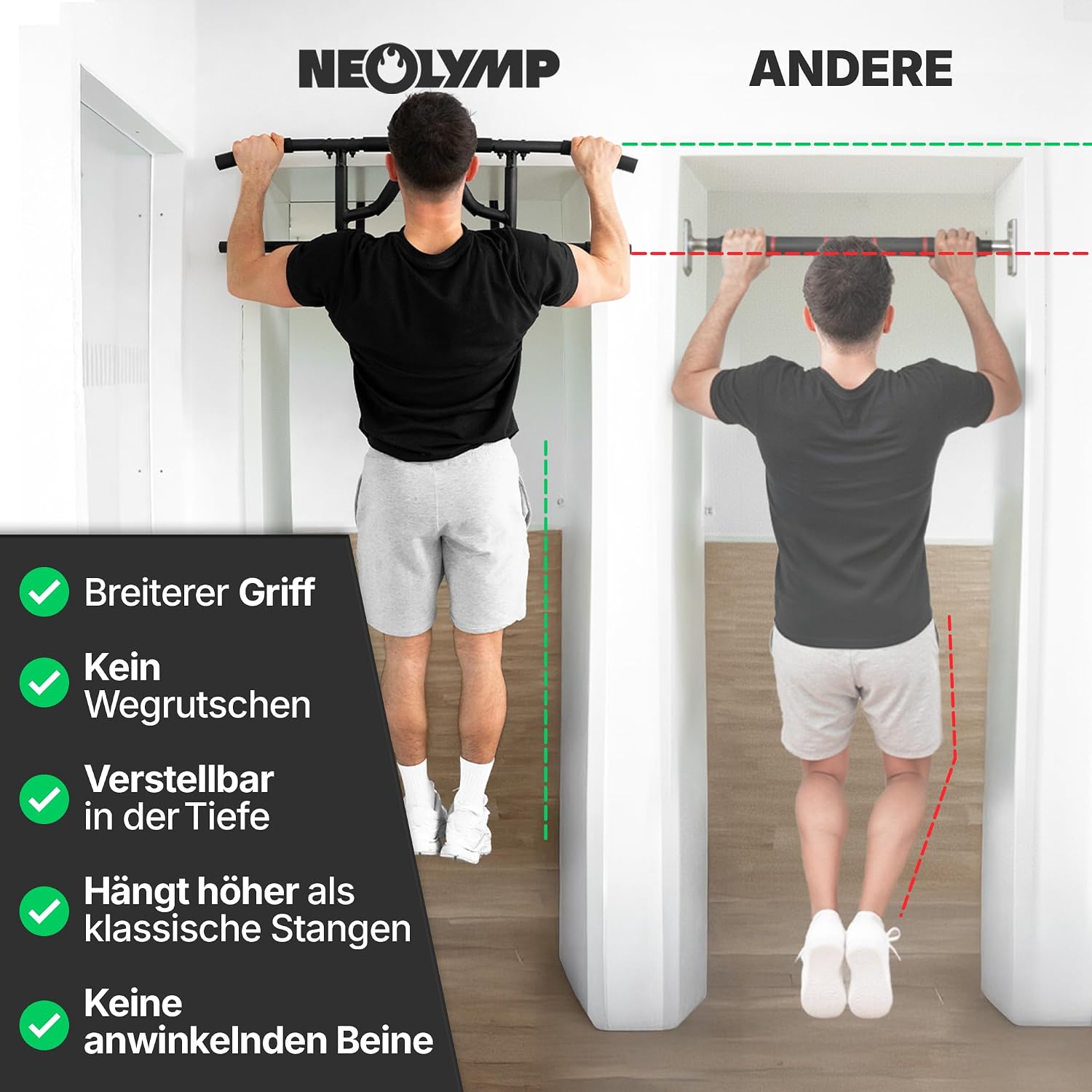 Thumbnail 4 de NEOLYMP Premium Klimmzugstange Türrahmen 150 kg 💪
