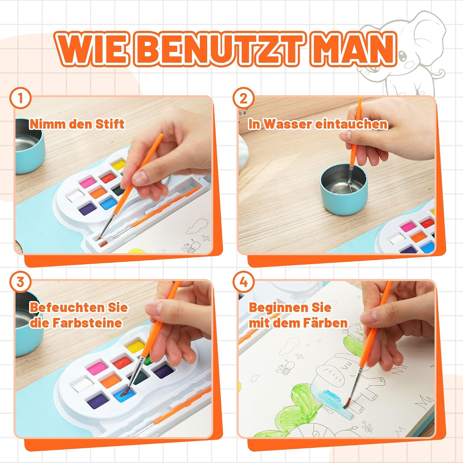 Thumbnail 3 de Aquarell-Sets Malbücher für Kleinkinder 20 Seiten