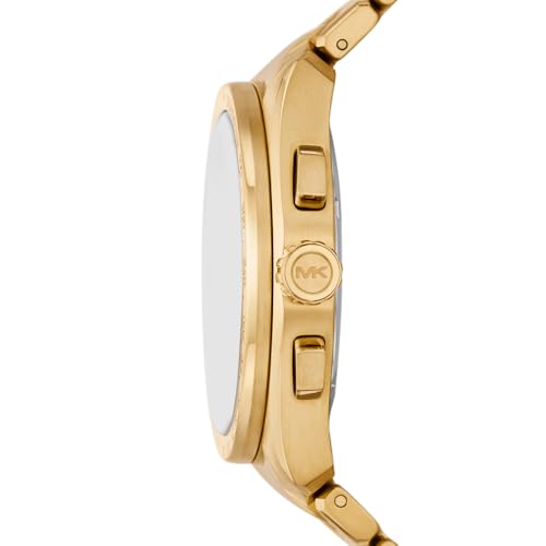 Detalle 2 de Michael Kors Accelerator 2 para Hombre: cronógrafo de cuarzo con correa de acero dorado, 44 mm