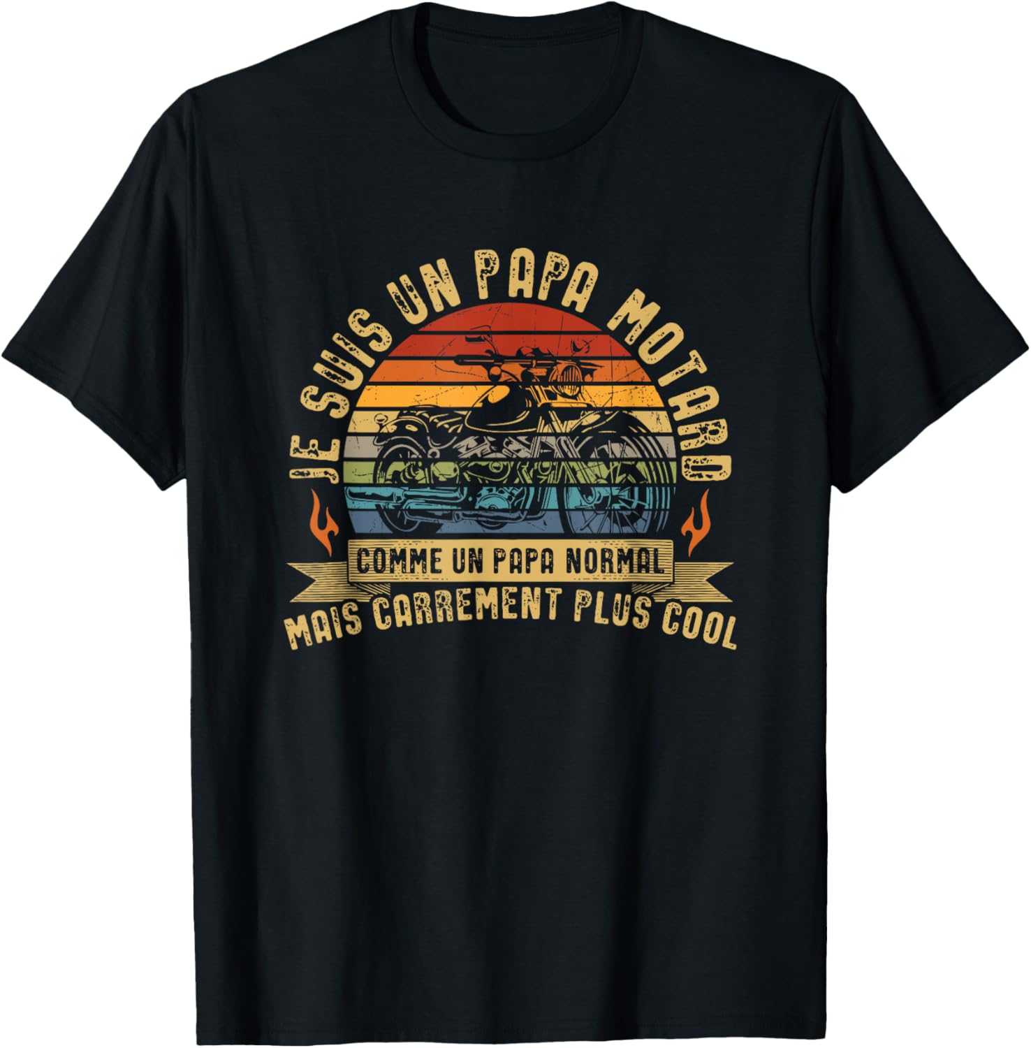Detalle de T-Shirt Motard Papa Homme Moto Cadeau – Style et confort pour motards