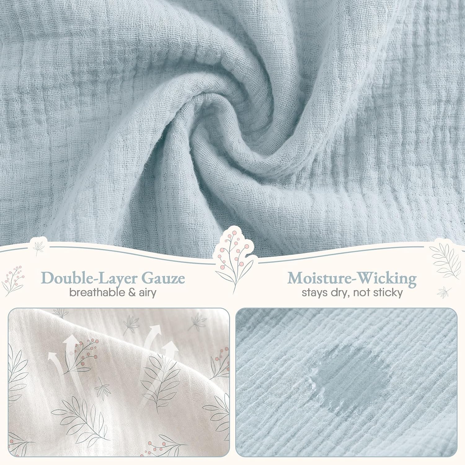 Detalle de BabyBond Muslin Crib Sheets, 2-Pack