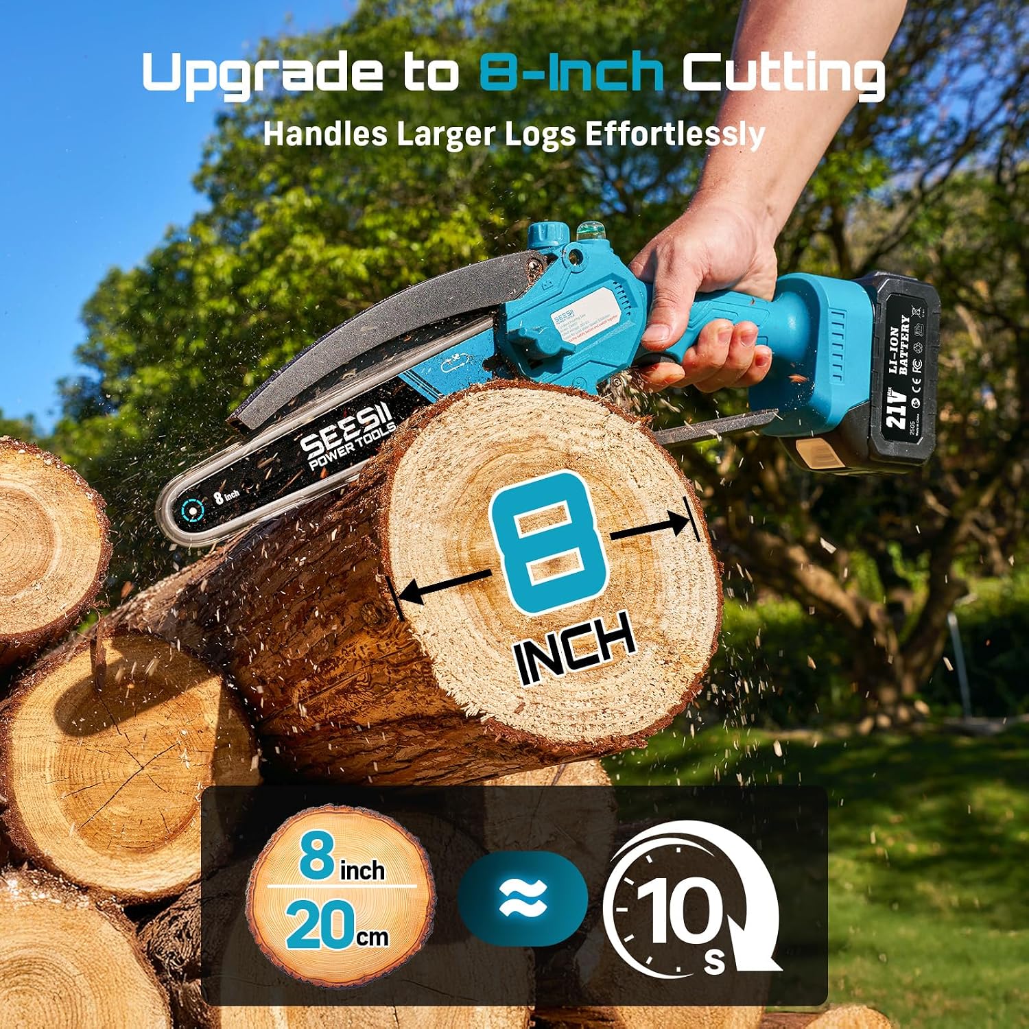 Thumbnail 1 de SEESII 8 inch mini chainsaw 900W