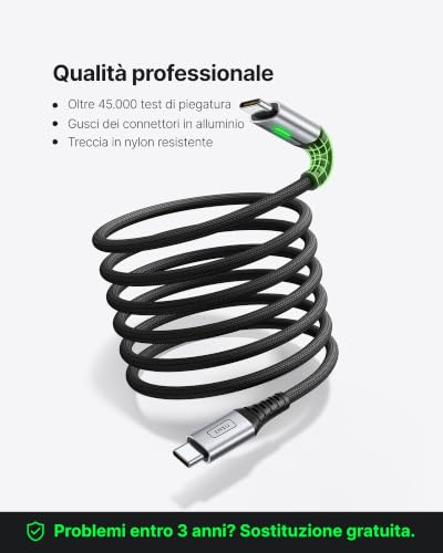 Detalle de INIU Cavo USB-C a USB-C 240 W (confezione da 2) – ricarica ad alta velocità, intrecciato