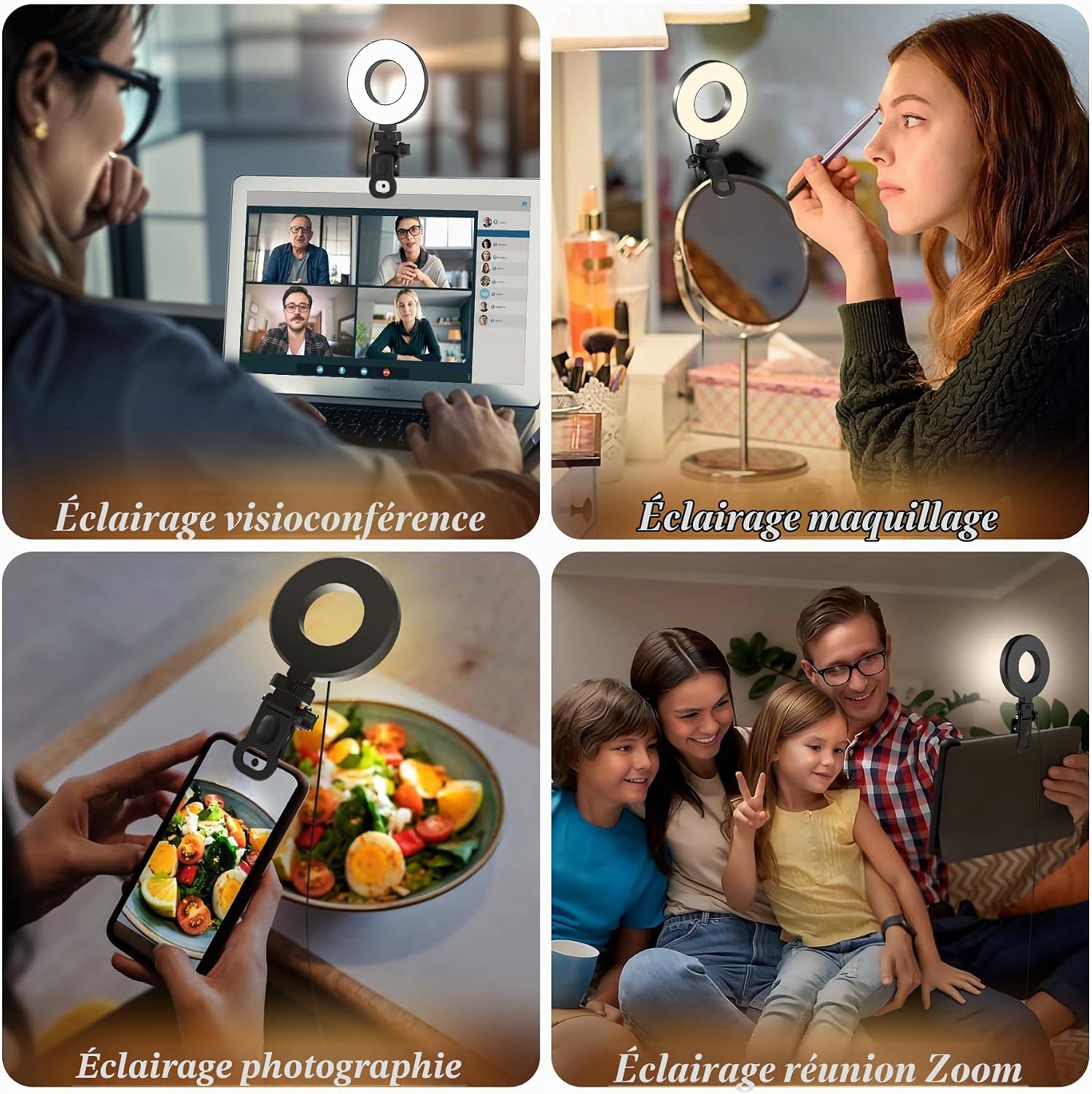 Detalle 2 de Mojimdo videoconferentielamp met USB, 3 lichtkleuren en timer