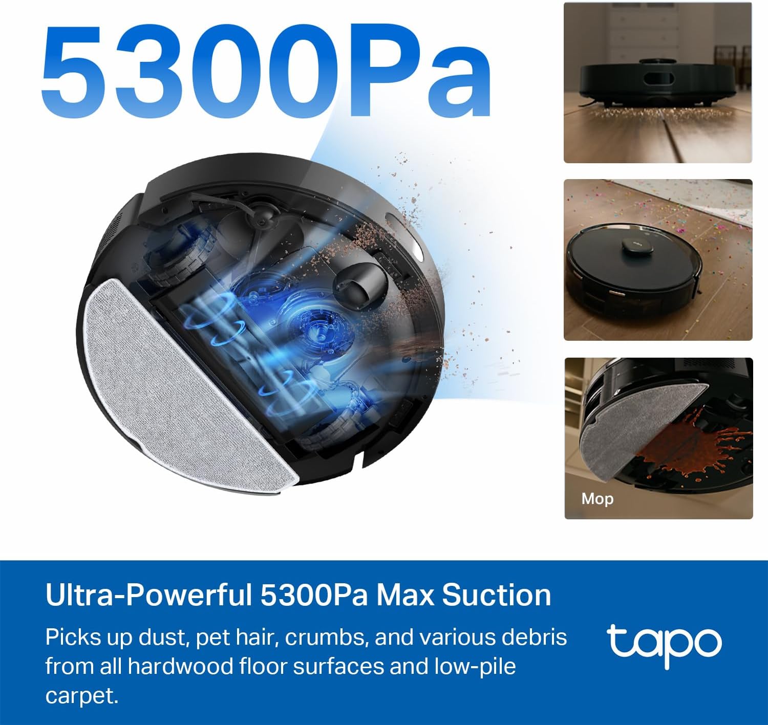 Detalle de Tapo RV30 Max Plus Robot Vacuum 5300Pa