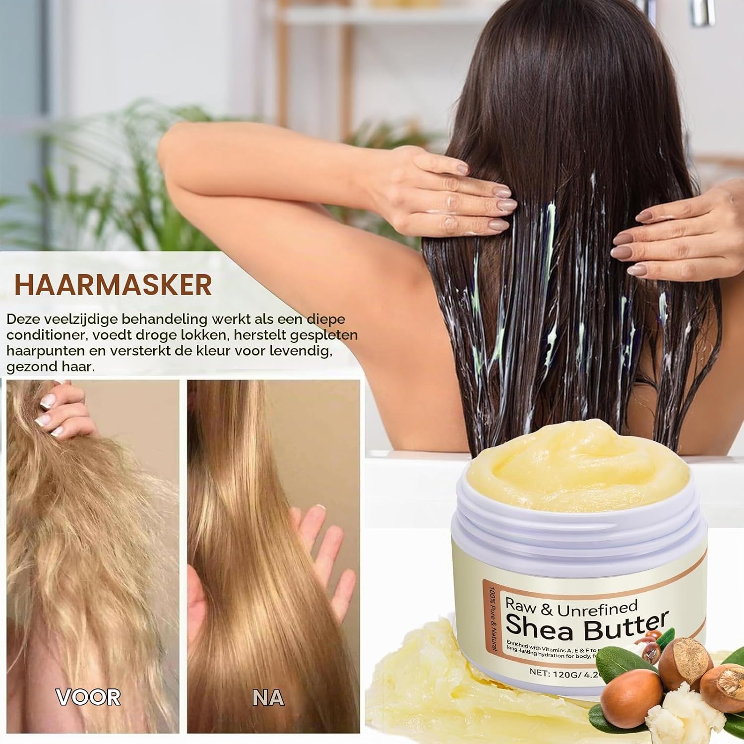 Thumbnail 5 de NVXNMSD ongeraffineerde biologische sheaboter voor huid en haar