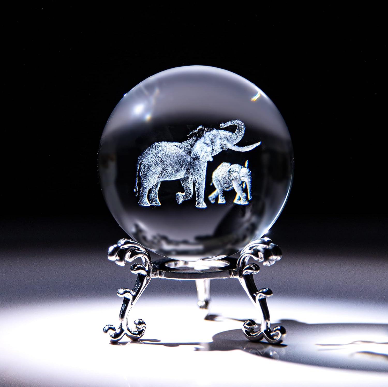 Thumbnail 1 de 60mm 3D Elephant crystal ball paperweight