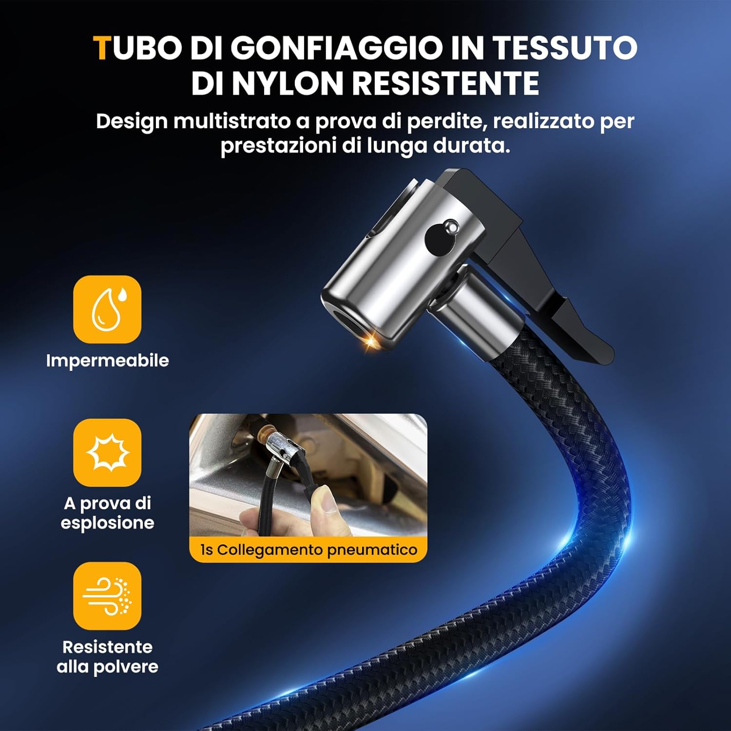 Thumbnail 3 de Ipflin Compressore Aria Portatile Senza Fili – 150 PSI, 22 L/min, Ricaricabile con Spegnimento Automatico