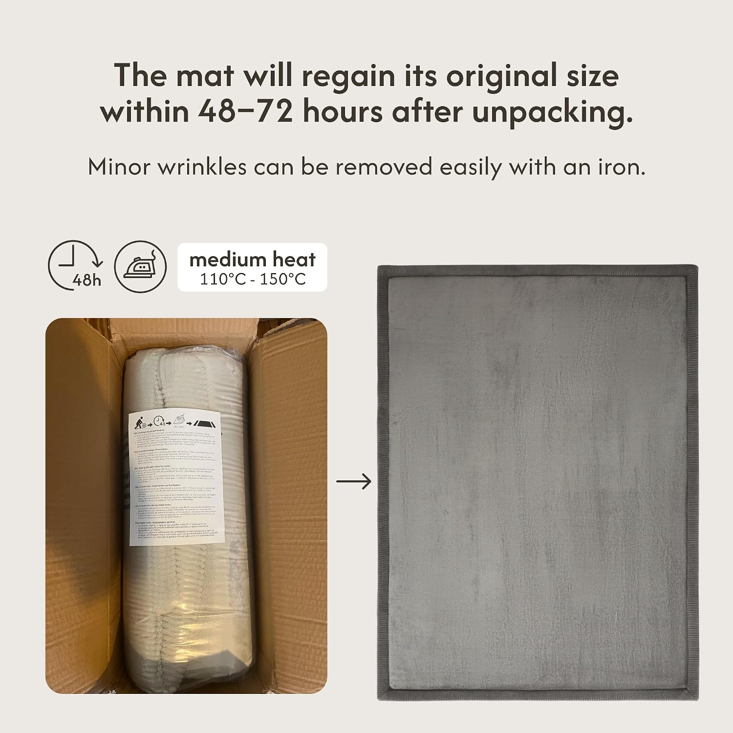 Thumbnail 4 de Hakuna Matte Premium Baby Play Mat (200x150x2.5cm) – Dark Grey Cloud Soft Coral Velvet Memory Foam Rug