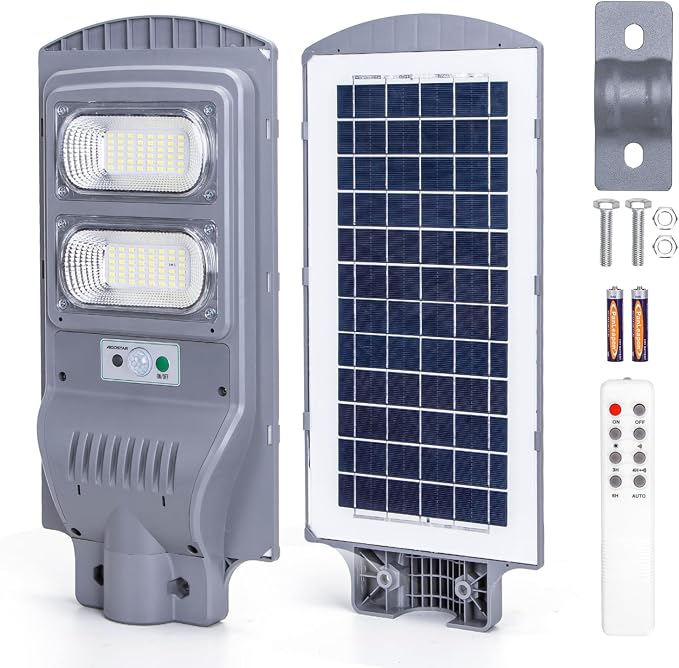 Detalle de Aigostar Farola Solar Exterior 100W con Sensor y Mando