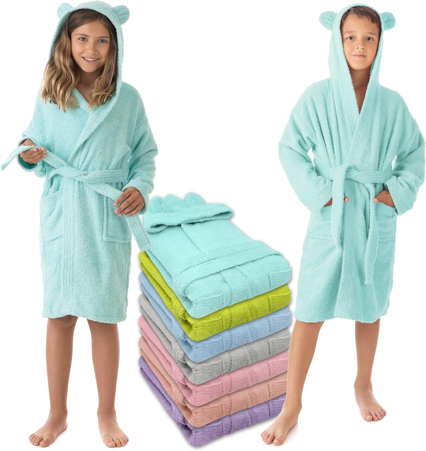 Detalle 2 de LEBENGOOD Accappatoio Bambini 100% Cotone