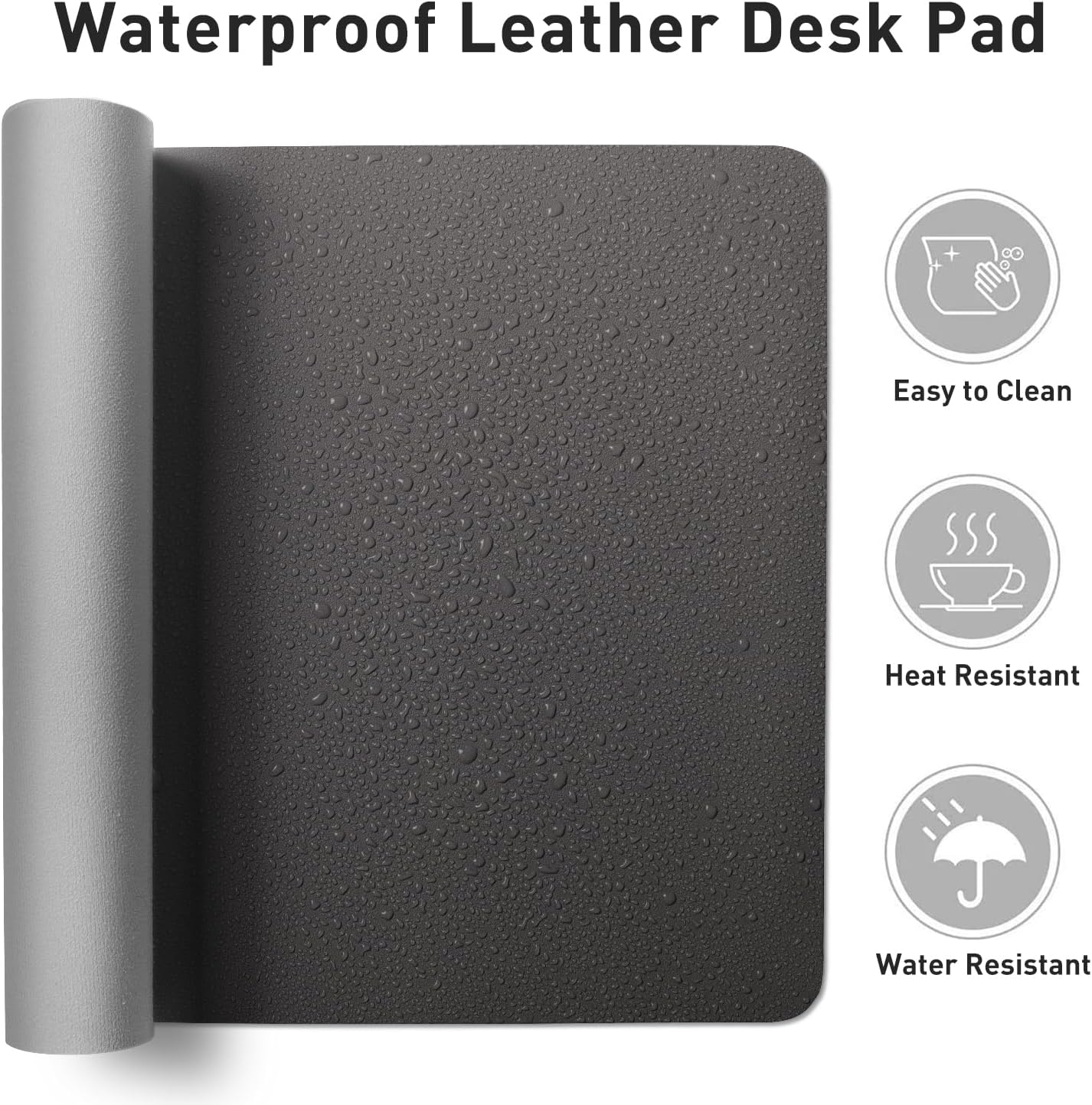 Thumbnail 4 de Leather desk mat 80 x 40 cm, grey