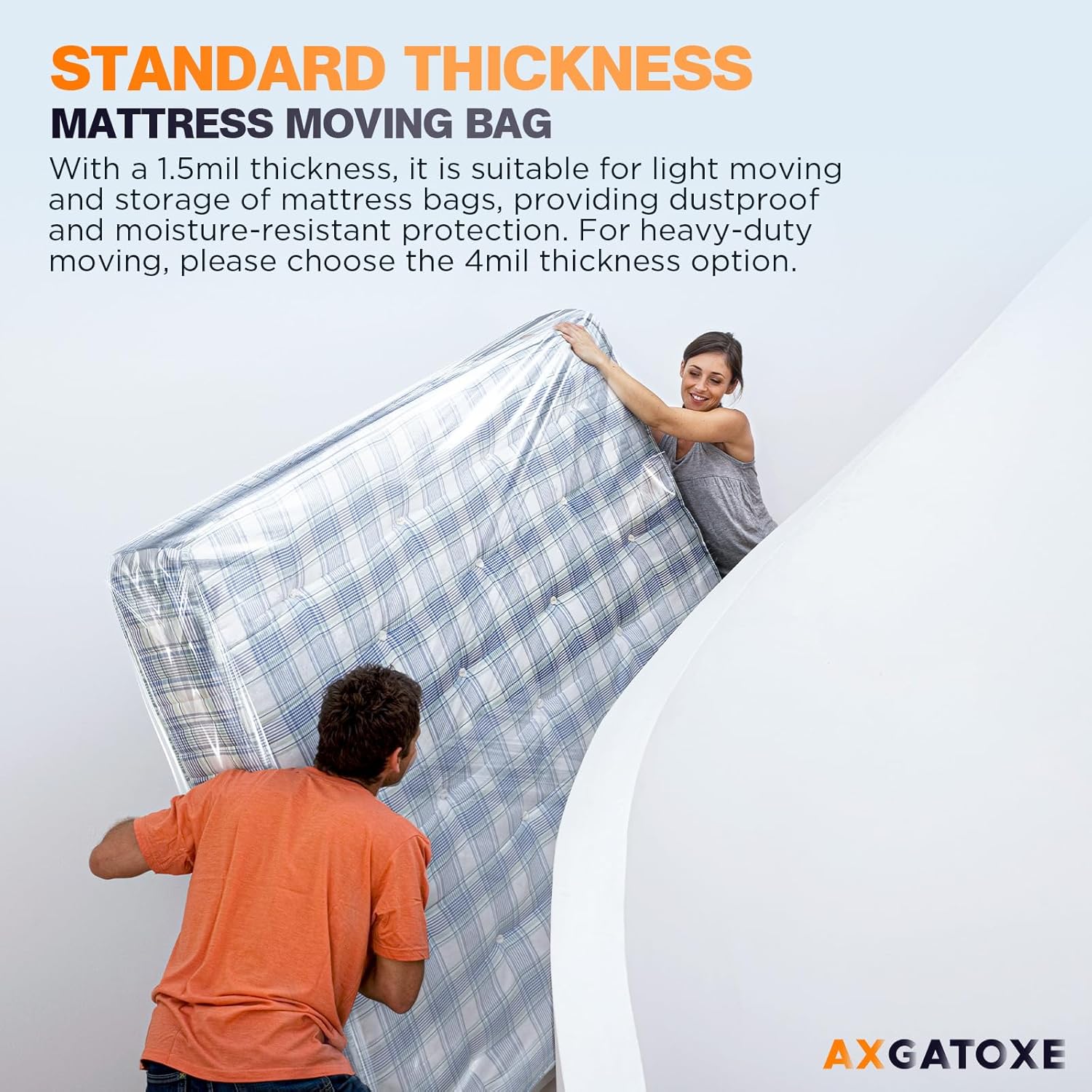 Thumbnail 6 de LDPE Plastic Mattress Bag for Moving & Storage – Waterproof Queen Size (1.5MIL) Mattress Protector