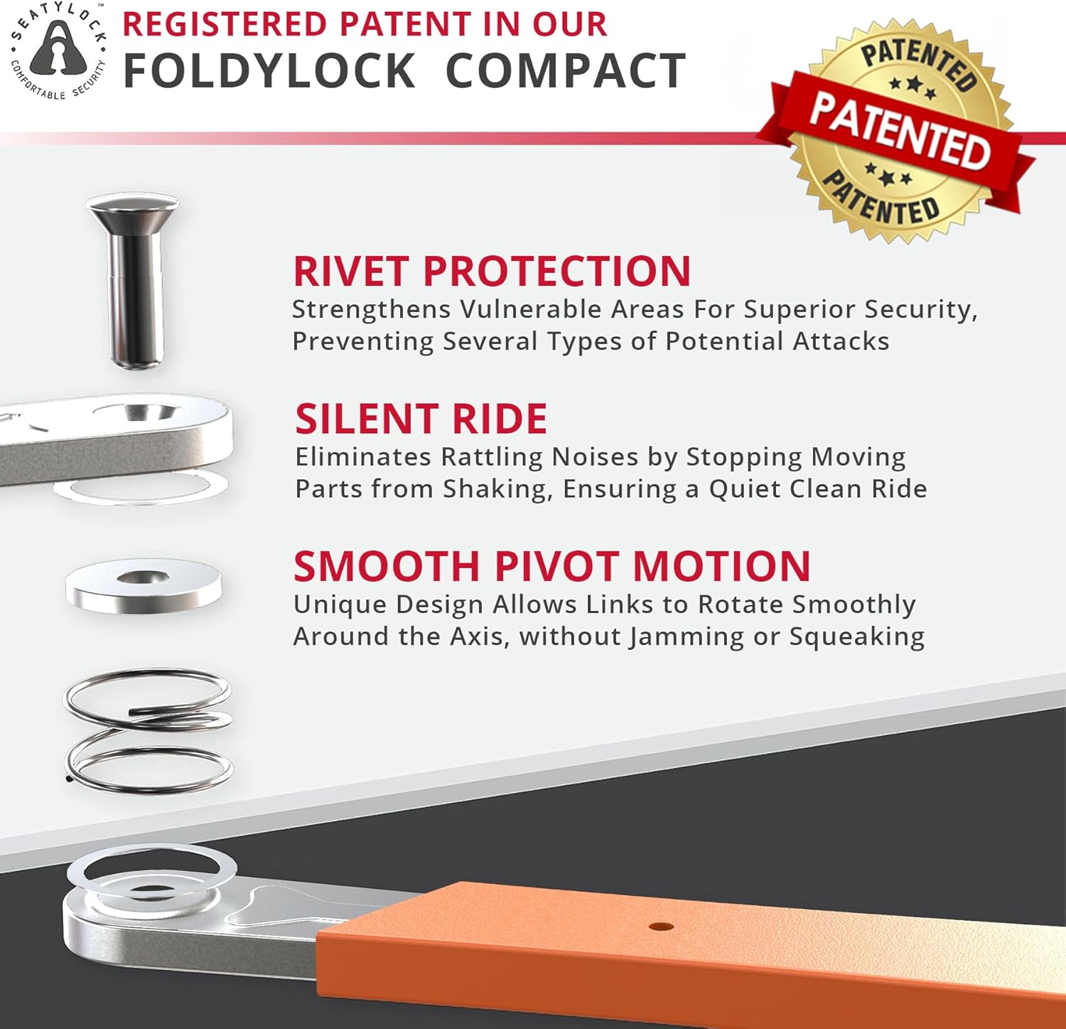 Thumbnail 2 de FoldyLock Compact Folding Bike Lock – 85 cm, Award-Winning High Security with Key & Case