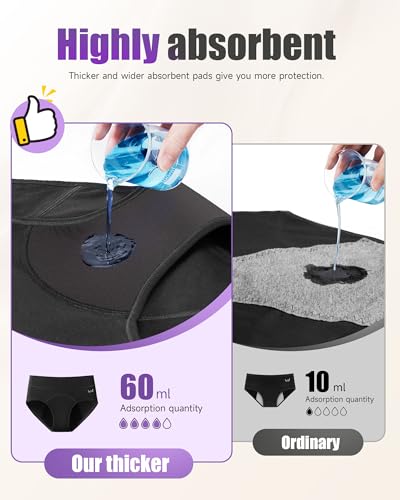 Thumbnail 2 de TANSTC Period Pants Heavy Flow 60ML Absorbency: Pack of 3 Black XS