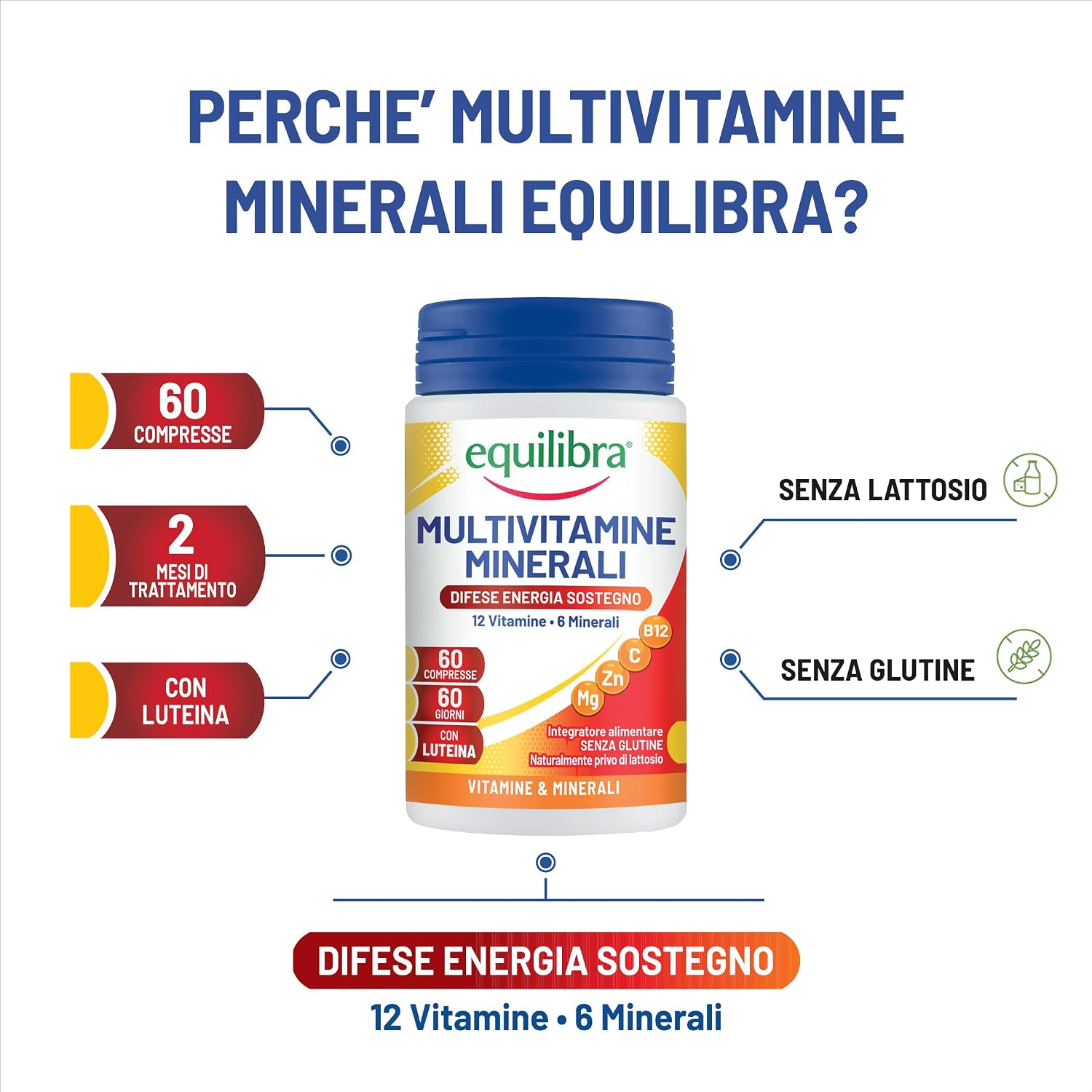 Detalle de Equilibra Multivitamine e Minerali 60 compresse 💊