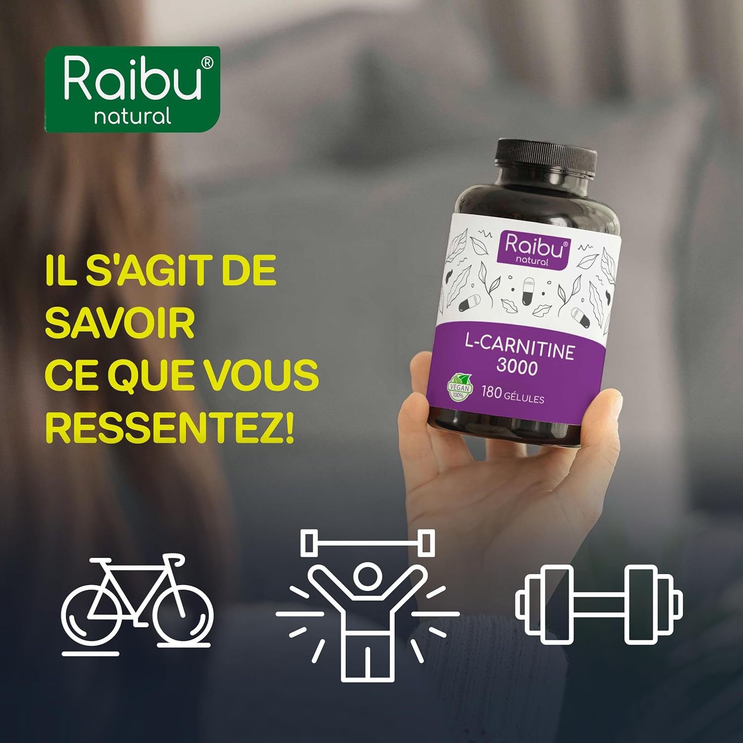 Thumbnail 4 de L-Carnitine 3000 I 180 Haute Dose Extra Fort – Gélules vegan, 3000 mg/jour