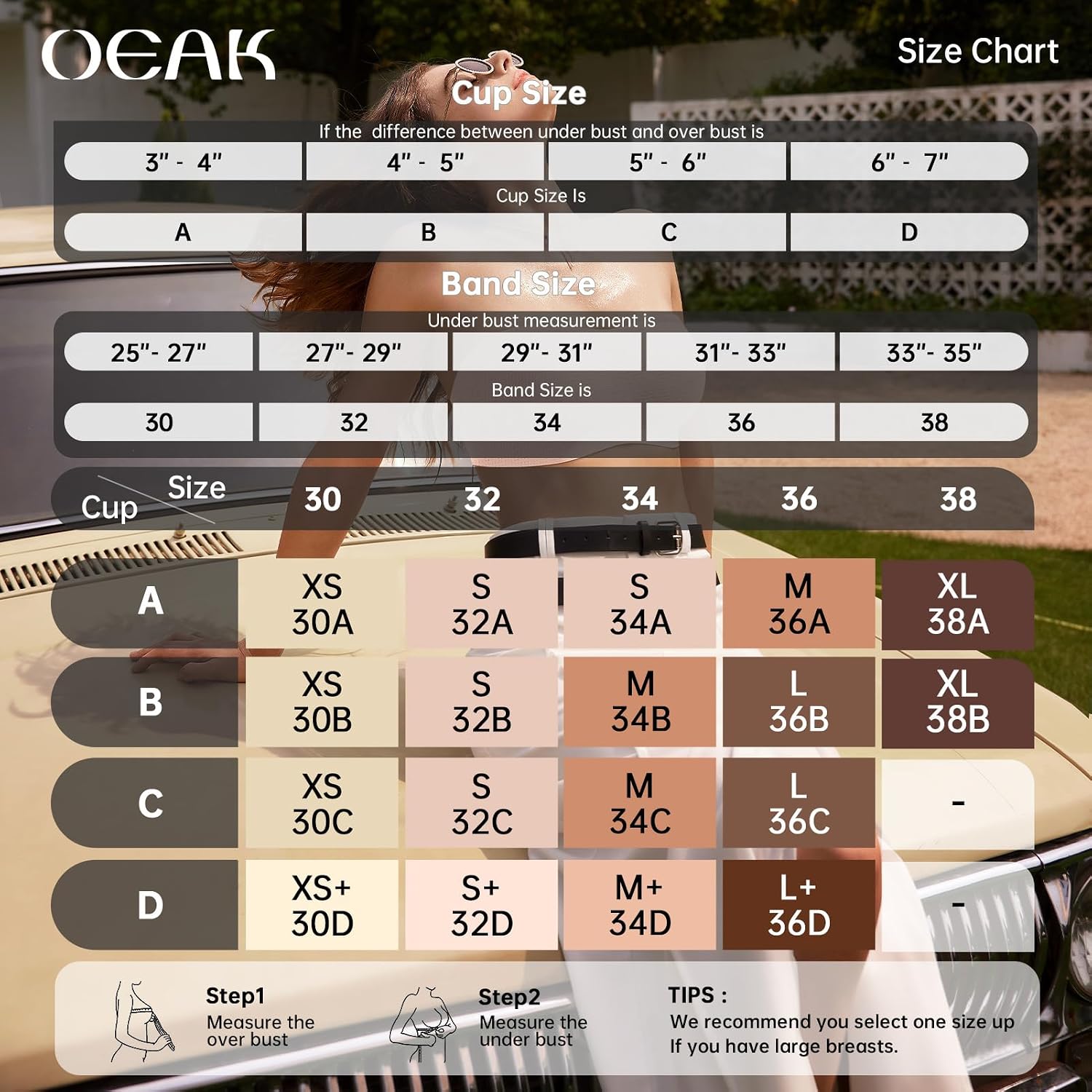 Detalle de OEAK Womens Strapless Jelly Push Up Bandeau Bra with Non-Slip Wireless Support