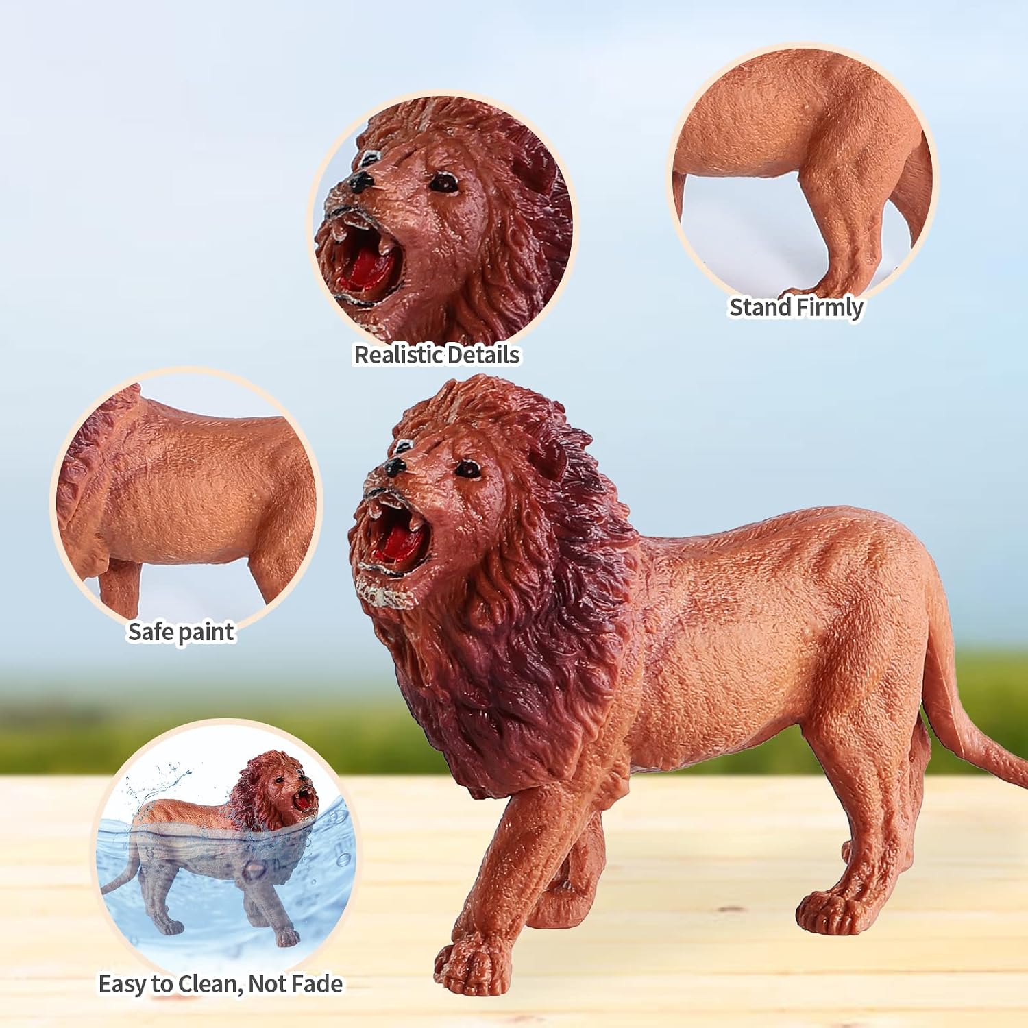 Detalle 2 de EnAuRoL 31-Pc Safari Animals Playset for Toddlers