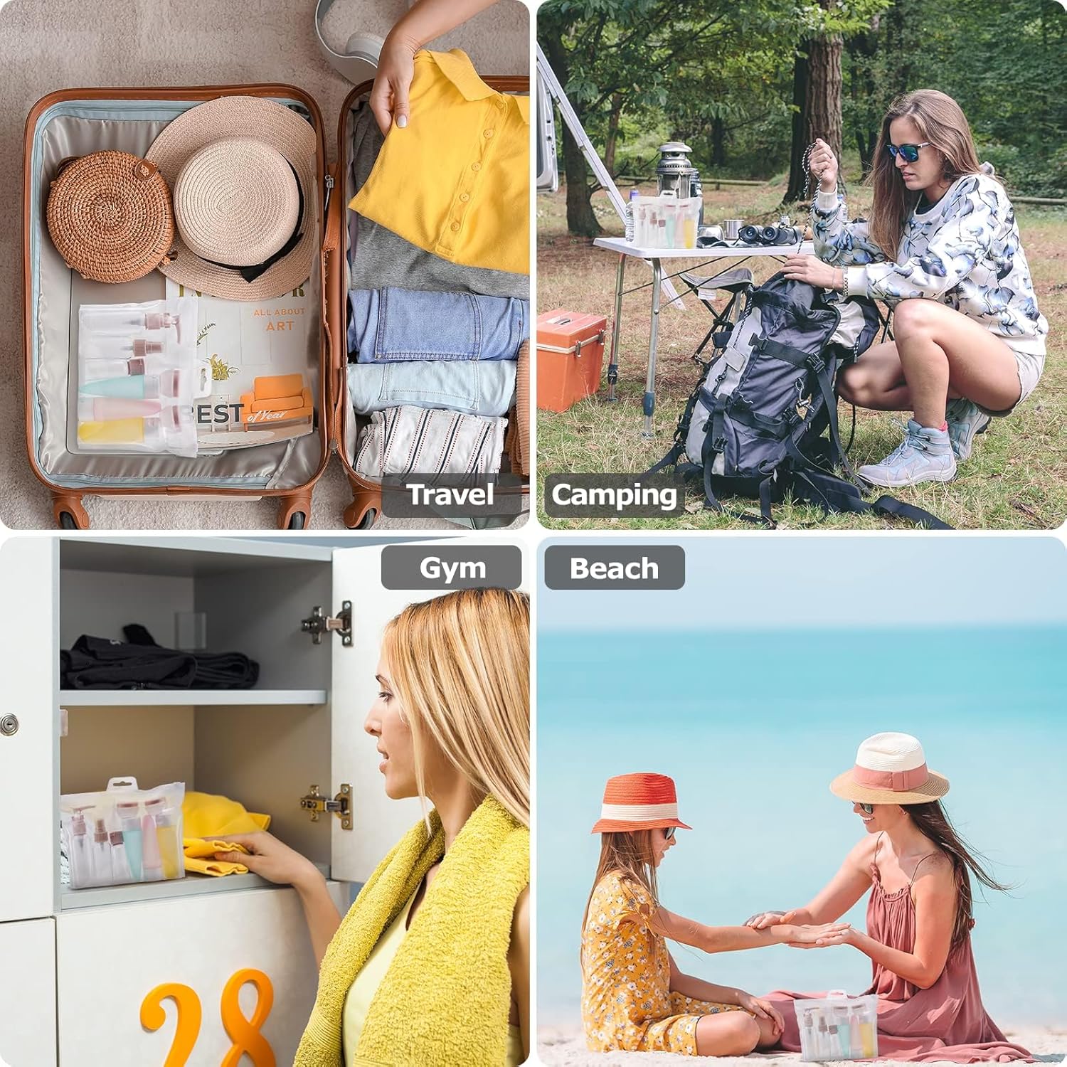 Thumbnail 5 de Carehabi 11-teiliger Reise-Flaschen-Set (30/50/60/80 ml) zum Befüllen – Pumpspender, Sprühflasche & Cremedosen