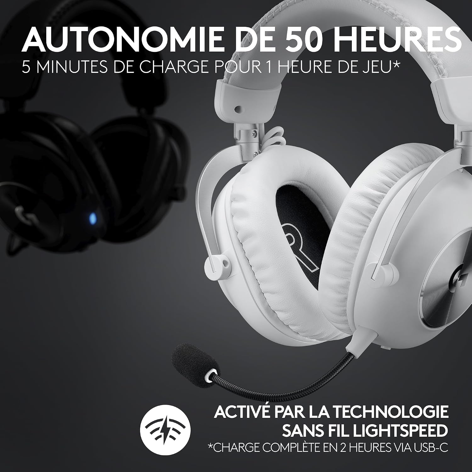 Detalle de Logitech G PRO X 2 LIGHTSPEED Casque audio bluetooth – performance pro et confort durable