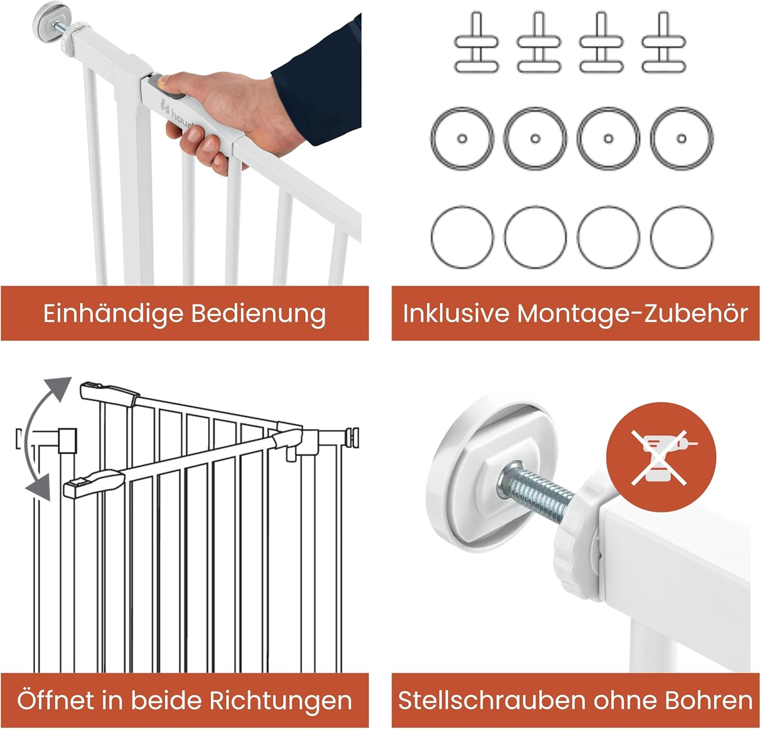Thumbnail 3 de hauck Open N Stop 2 + 9 cm Verlängerung – Tür- und Treppengitter, Weiß, 84–89 cm Breite, 77 cm hoch