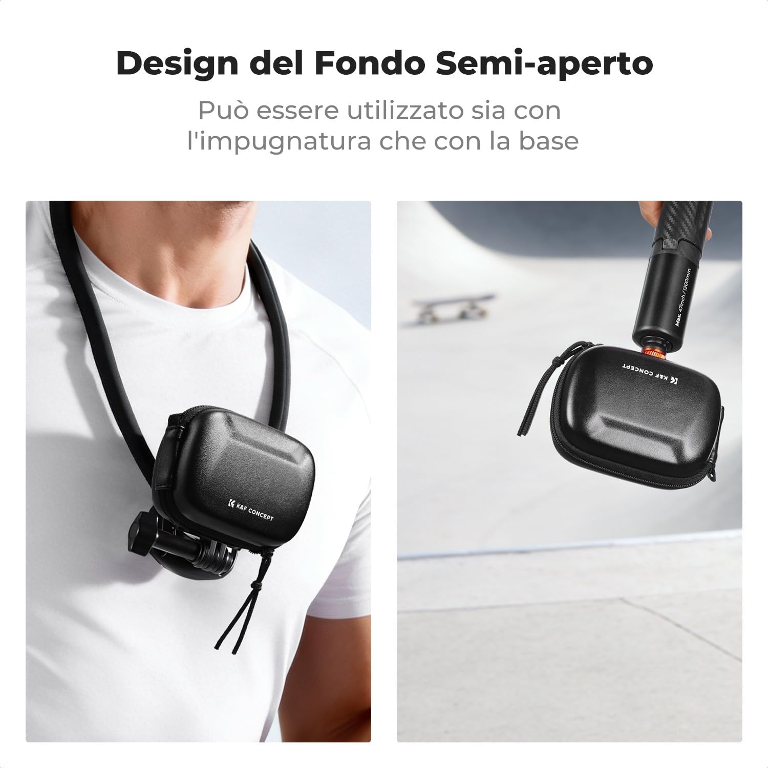 Thumbnail 6 de Custodia semiaperta K&F CONCEPT per action cam — protezione EVA, spazio accessori e tracolla rimovibile