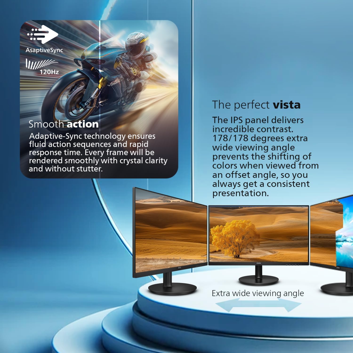 Detalle de Philips 24E2N2100 24-inch IPS FHD 120Hz Gaming/Office Monitor with HDMI & VGA (Eye Care, VESA)