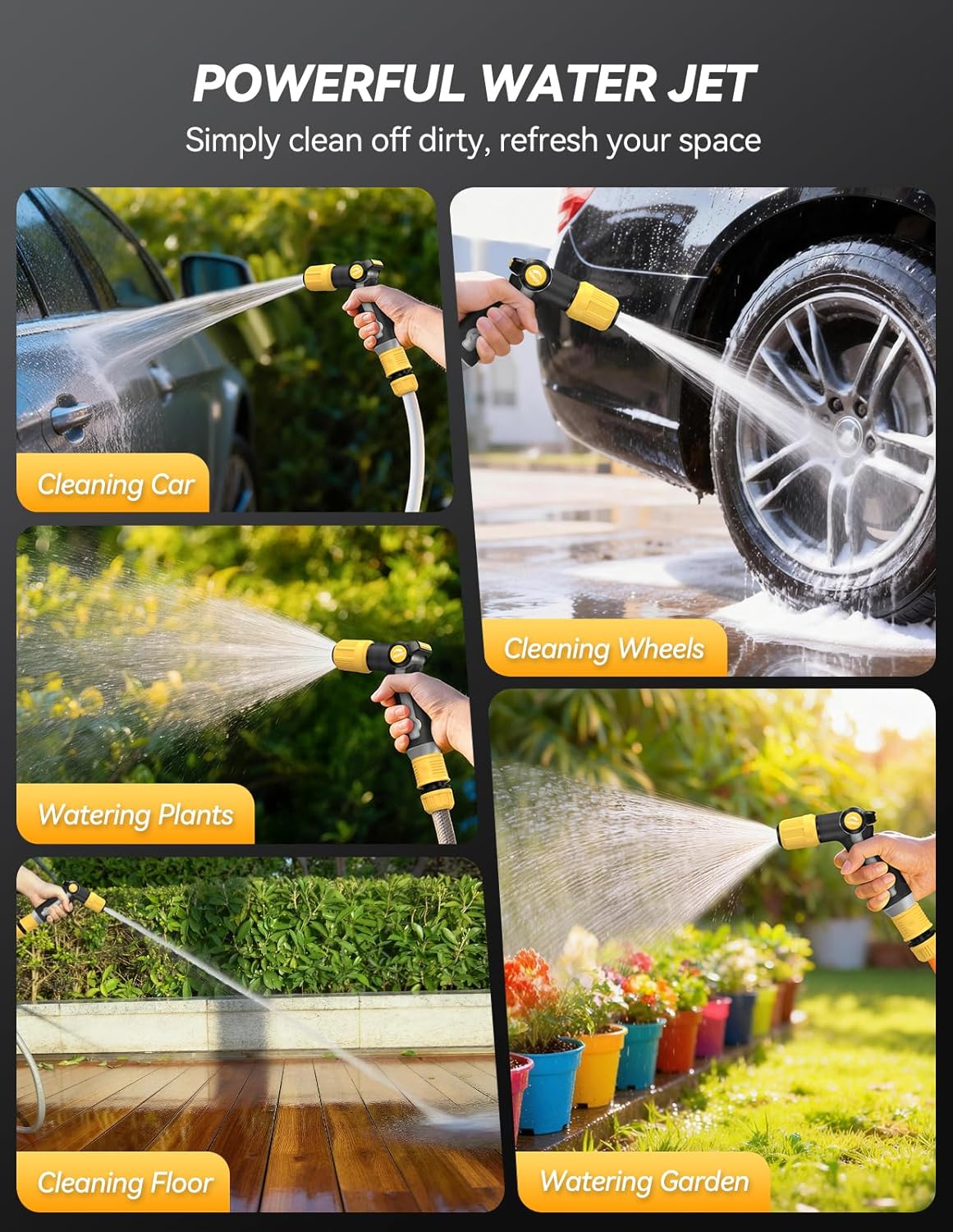 Thumbnail 6 de VOXON Metal Hose Pipe Spray Gun: Heavy‑Duty UK 3‑Pattern Sprayer with Thumb Flow Control