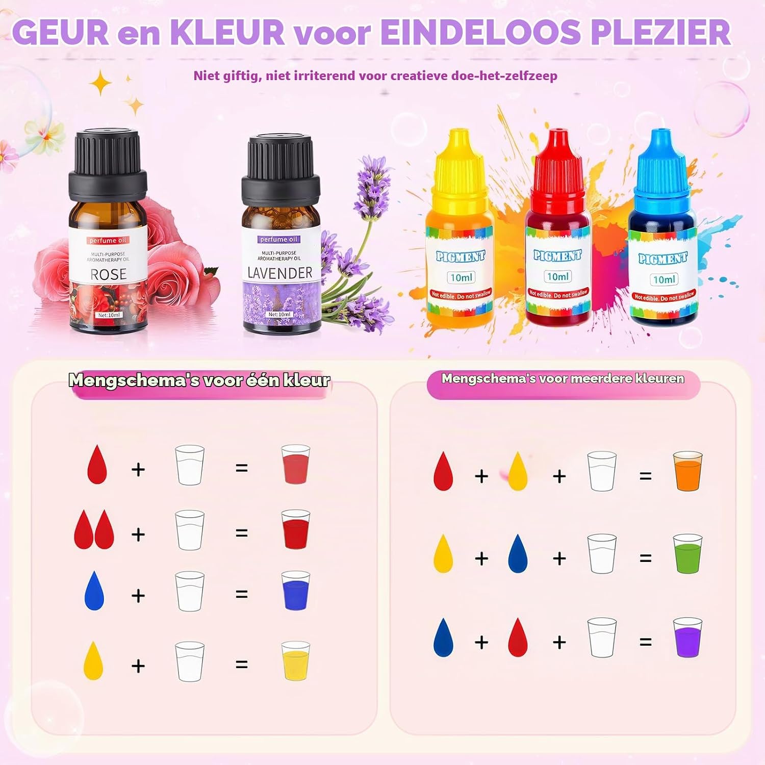 Detalle de BYHANO 2210341 zeepmaakset voor kinderen met siliconenvormen en zeepbasis