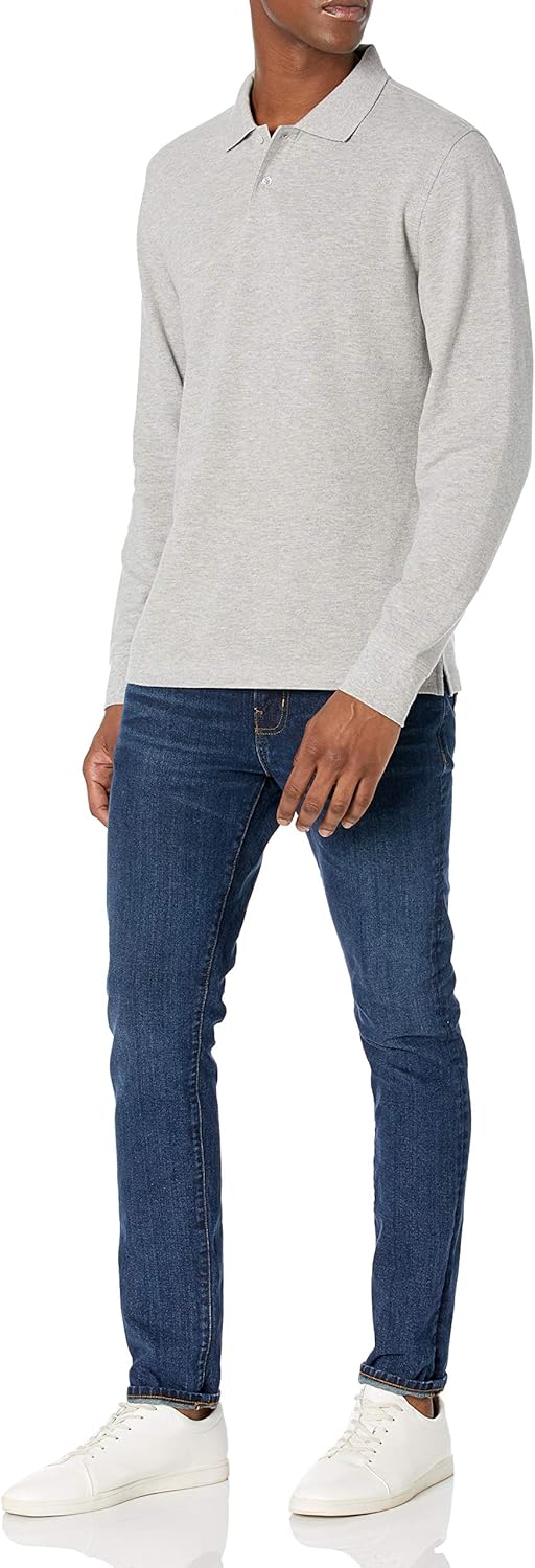 Thumbnail 3 de Polo Amazon Essentials a maniche lunghe in piqué 100% cotone vestibilità regolare da uomo