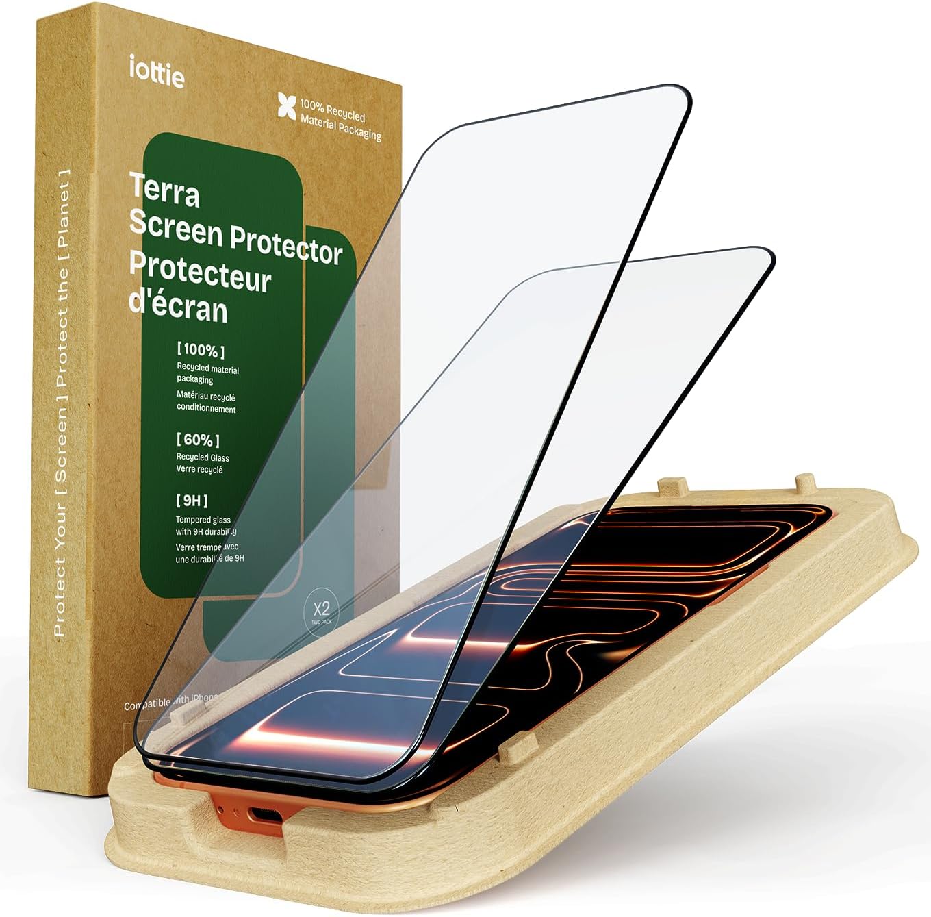 Detalle de iOttie Terra Screen Protector for iPhone 17 Pro, 2-pack