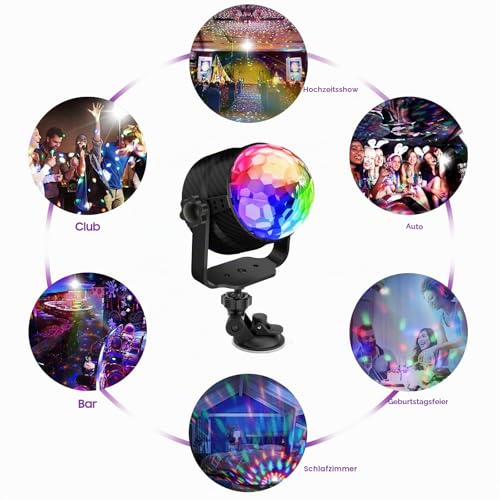 Thumbnail 6 de Detake Discokugel – Discokugel mit Licht, Musikaktiviert, USB & 360°-Drehung