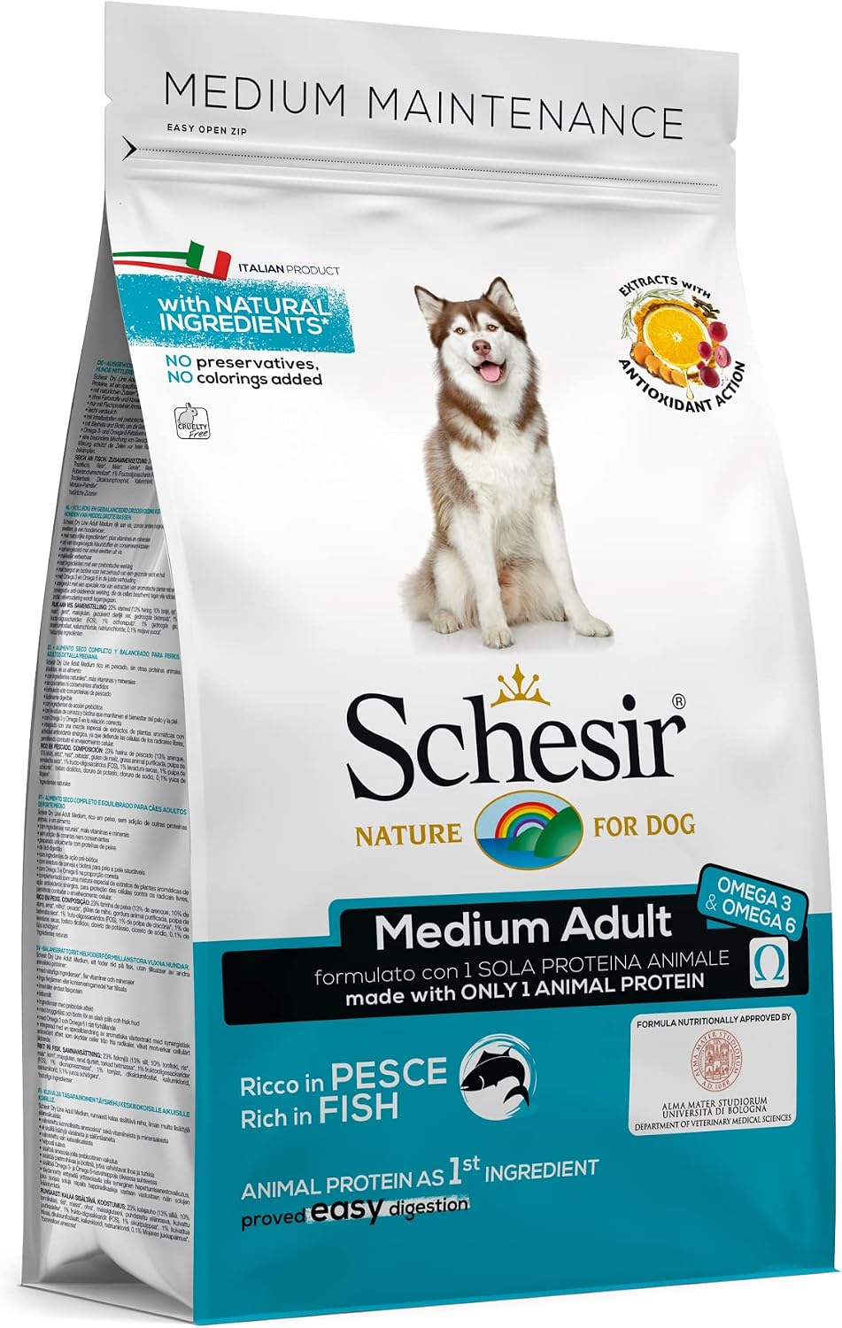 Detalle de Schesir Cibo Secco per Cani Adulti di Taglia Media – Pesce, Crocchette, Sacco da 3 kg