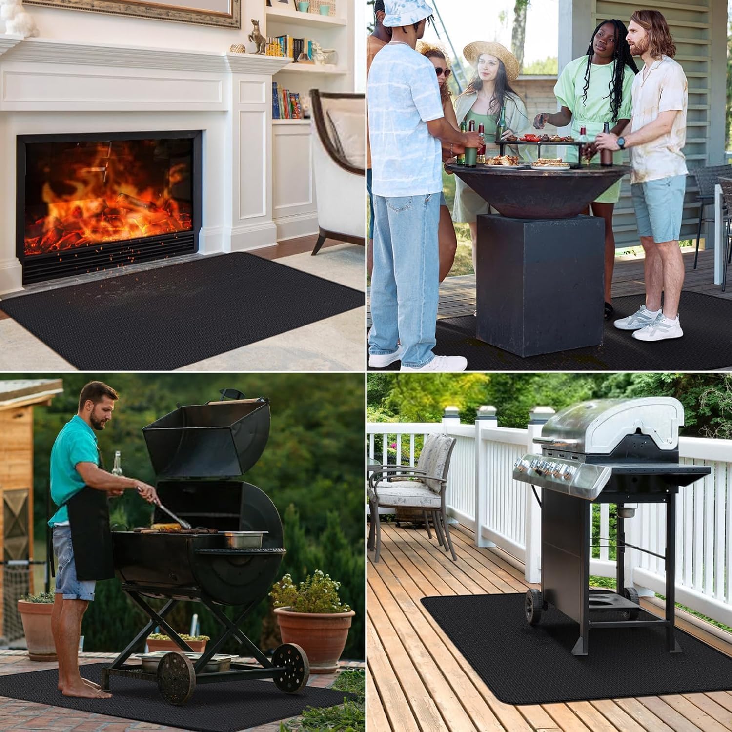 Thumbnail 6 de Alckijy Tappetino ignifugo 100x150 cm: protezione anticalore versatile per barbecue, camino e pavimenti