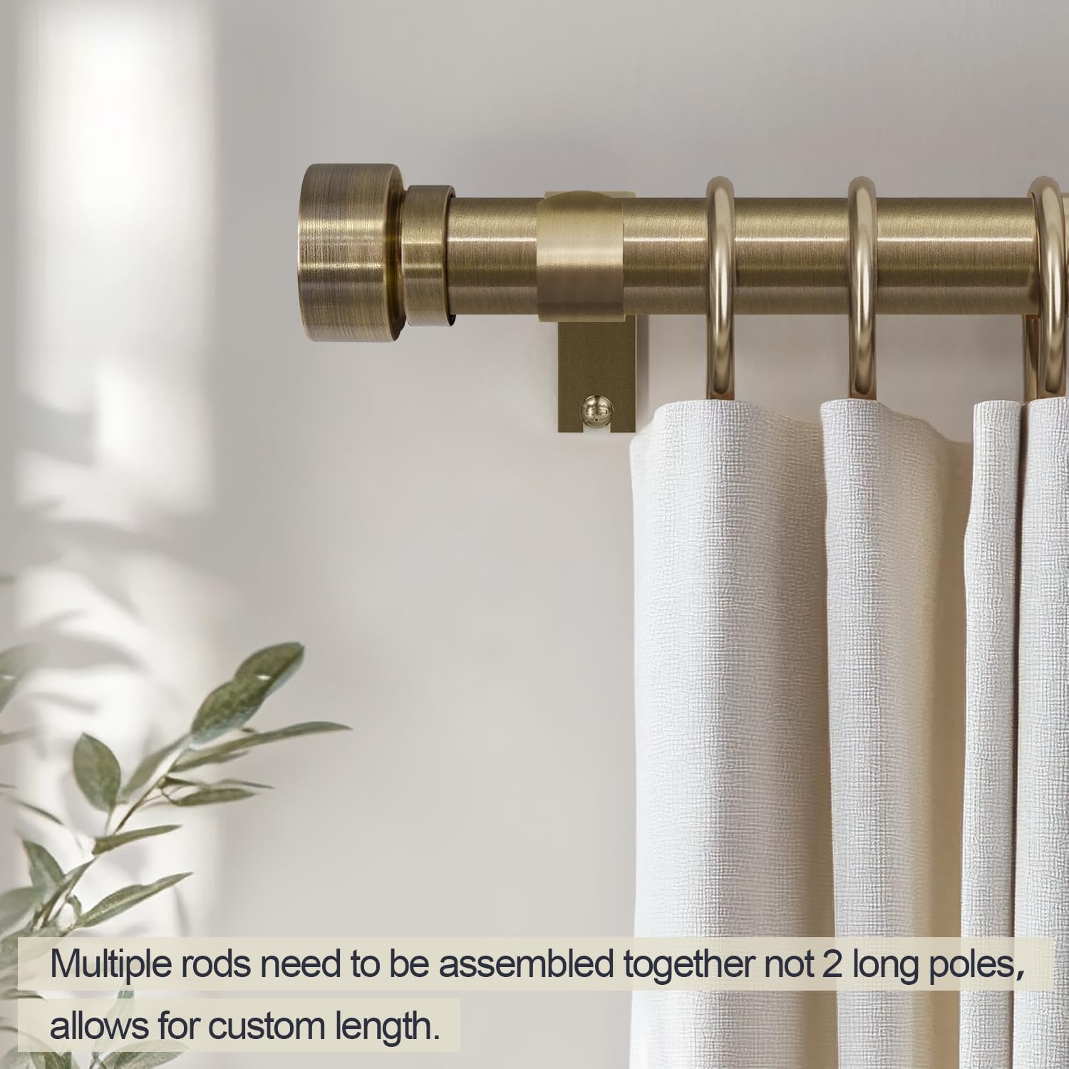 Thumbnail 2 de Lootkell 2 Pack Bronze Curtain Rods: Heavy-Duty, Adjustable 32–88 Inches with Solid Metal Finials