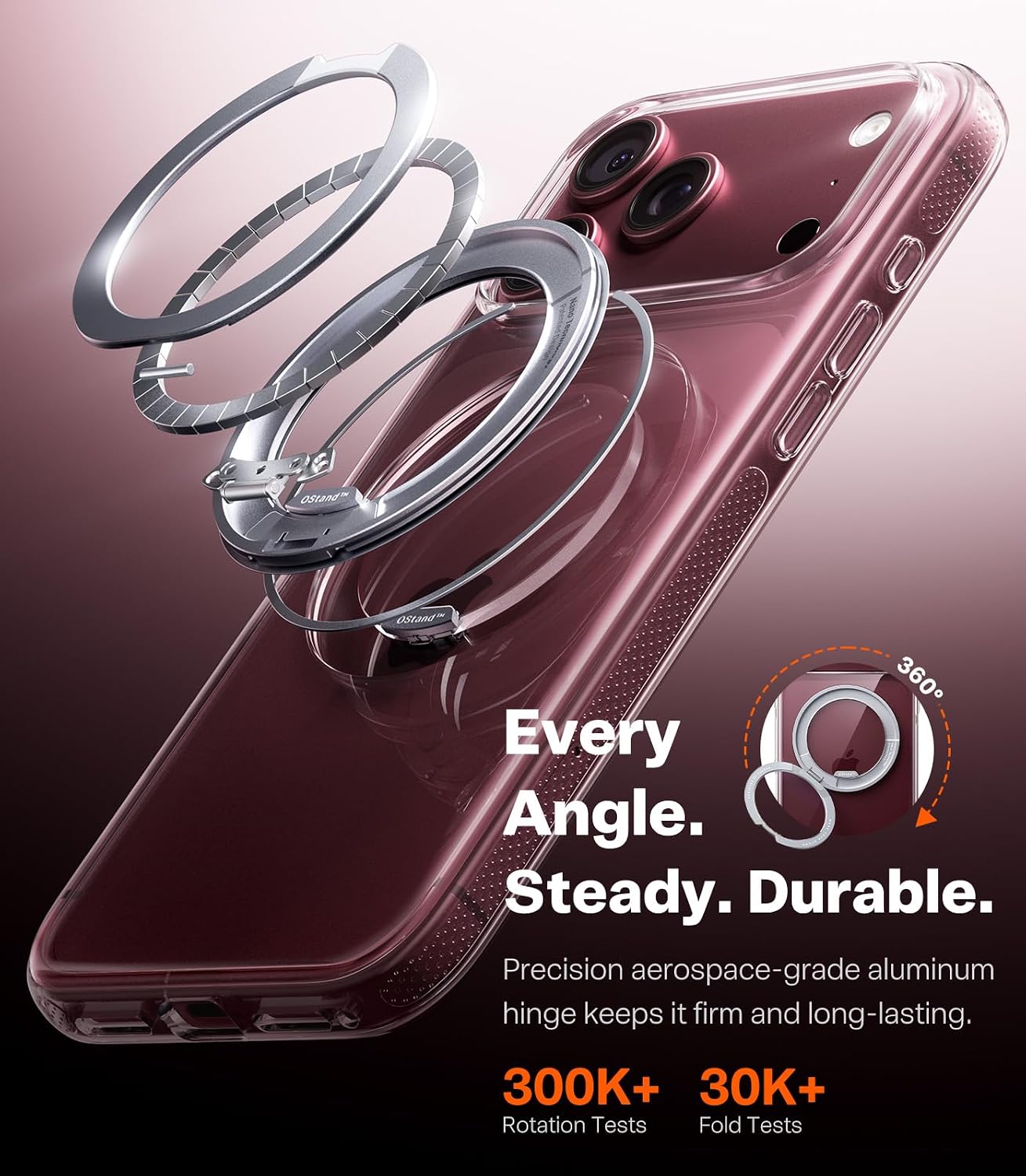 Thumbnail 2 de TORRAS O3 Fitness 360 Magnetic Stand Case for iPhone 18 Pro, Clear