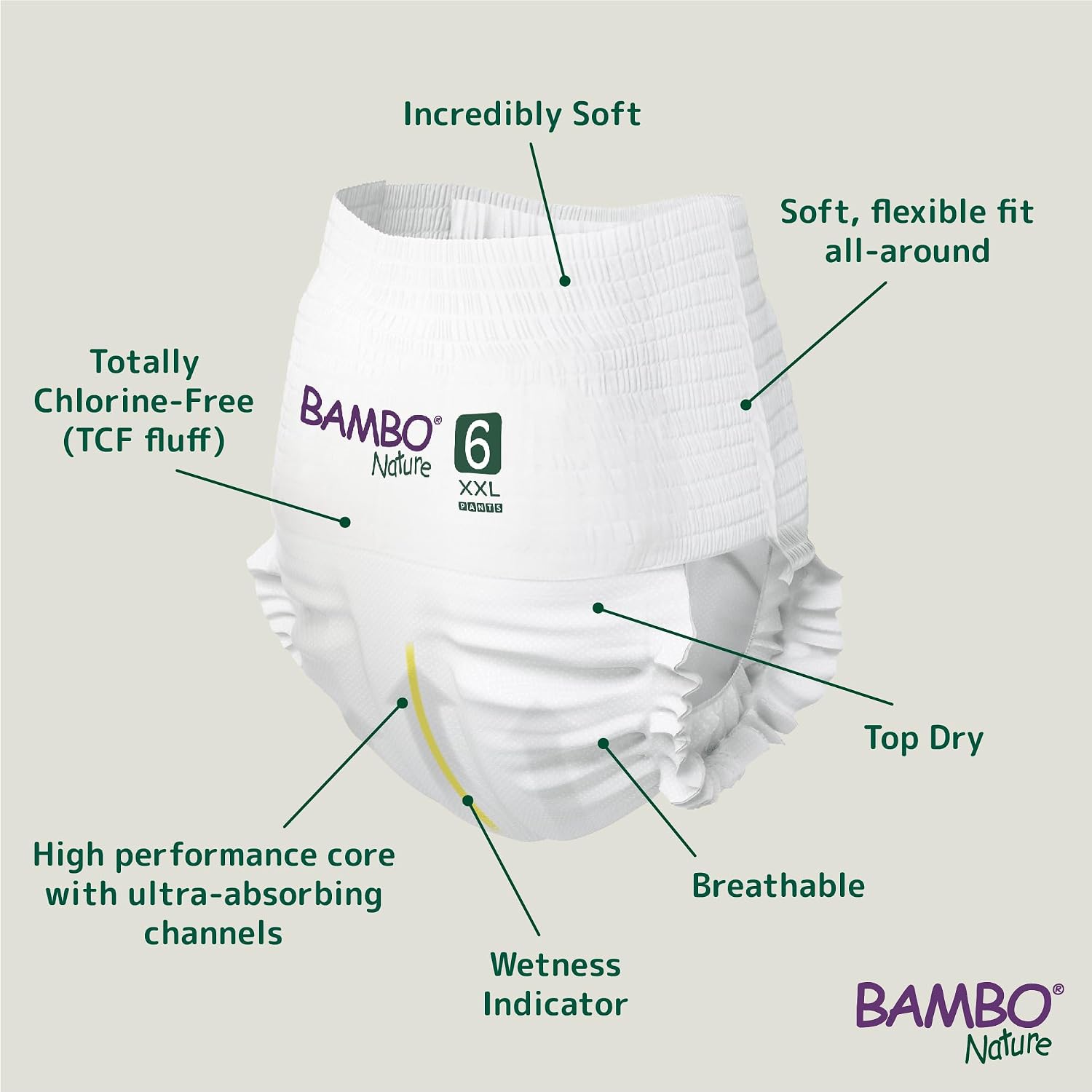 Detalle de Bambo Nature Premium Training Pants Size 6 (15+ kg) XXL – 90 Pack