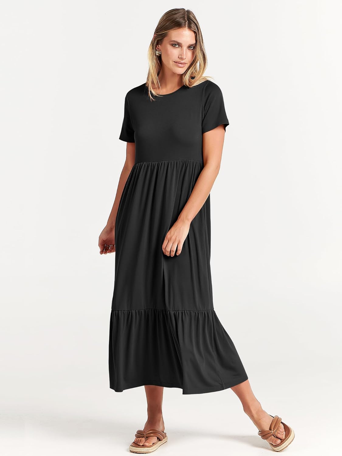 Thumbnail 6 de ANRABESS 2026 Summer Casual Maxi Dress — A-Line Tiered Flowy Dress with Pockets